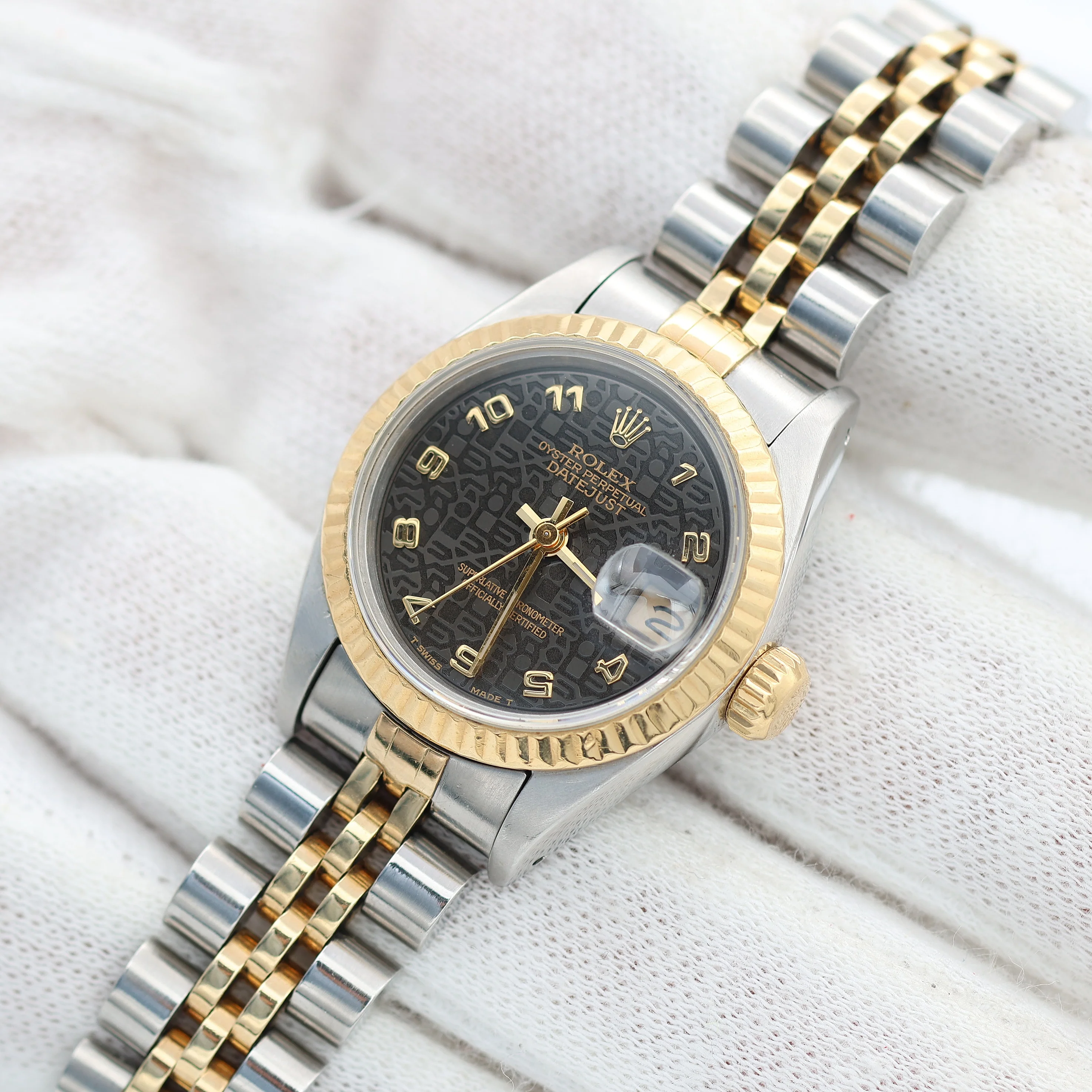 Rolex Lady-Datejust ref. 69173 - Brown Millennary/Computer Dial - Jubilee Bracelet - Image 5