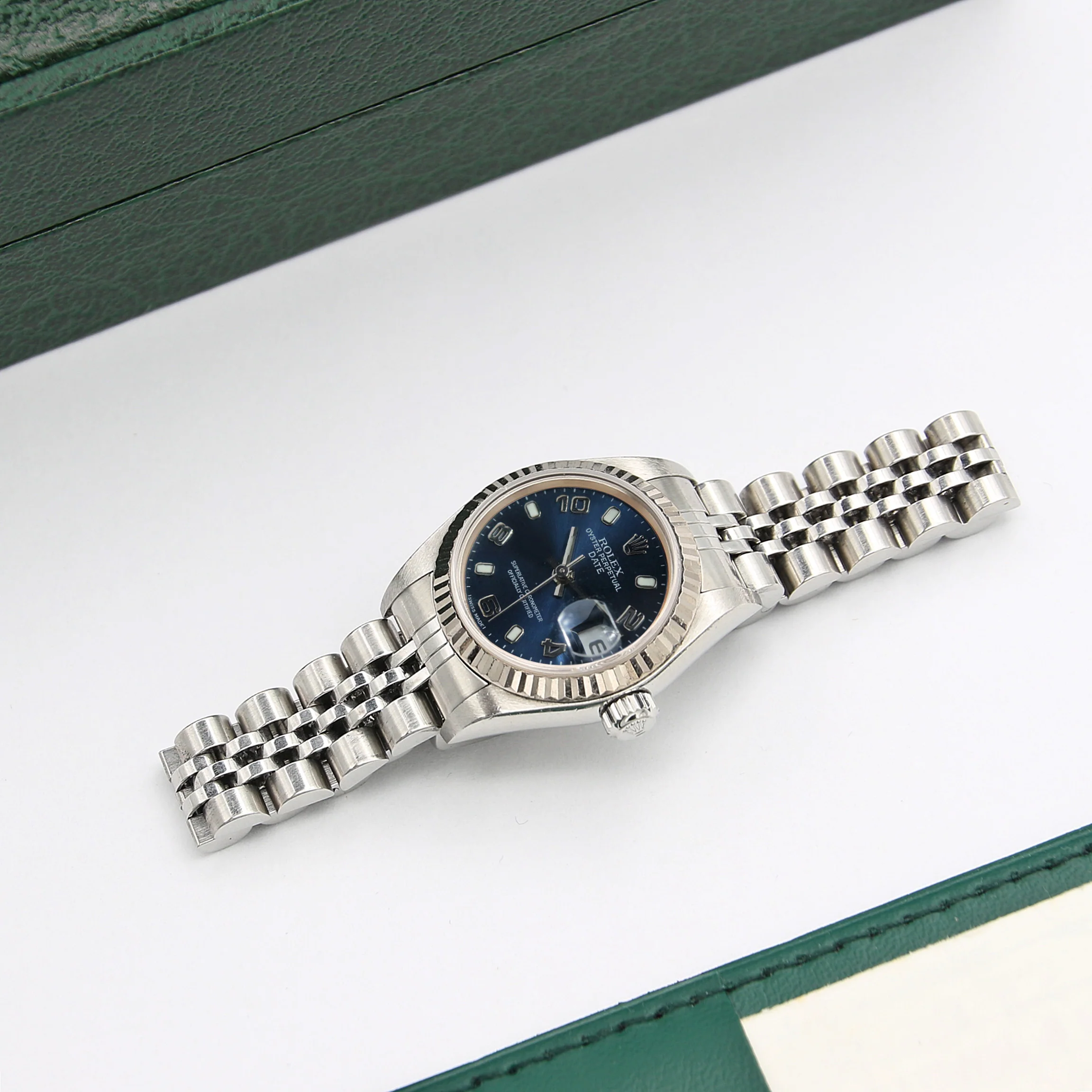 Rolex Lady-Datejust ref. 69174 - Blue Arabic Dial Jubilee bracelet - Full Set - Image 4