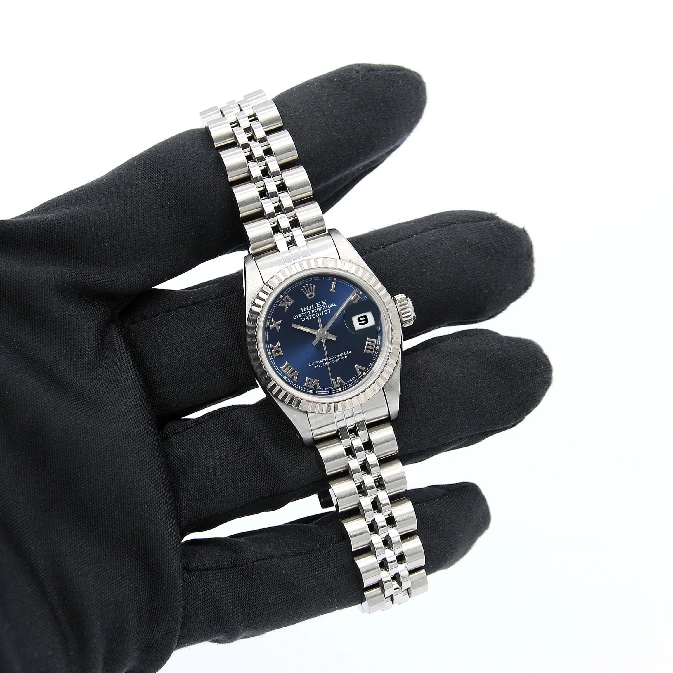 Rolex Lady-Datejust ref. 69174 - Blue Roman Dial Jubilee bracelet - Full Set - Image 2