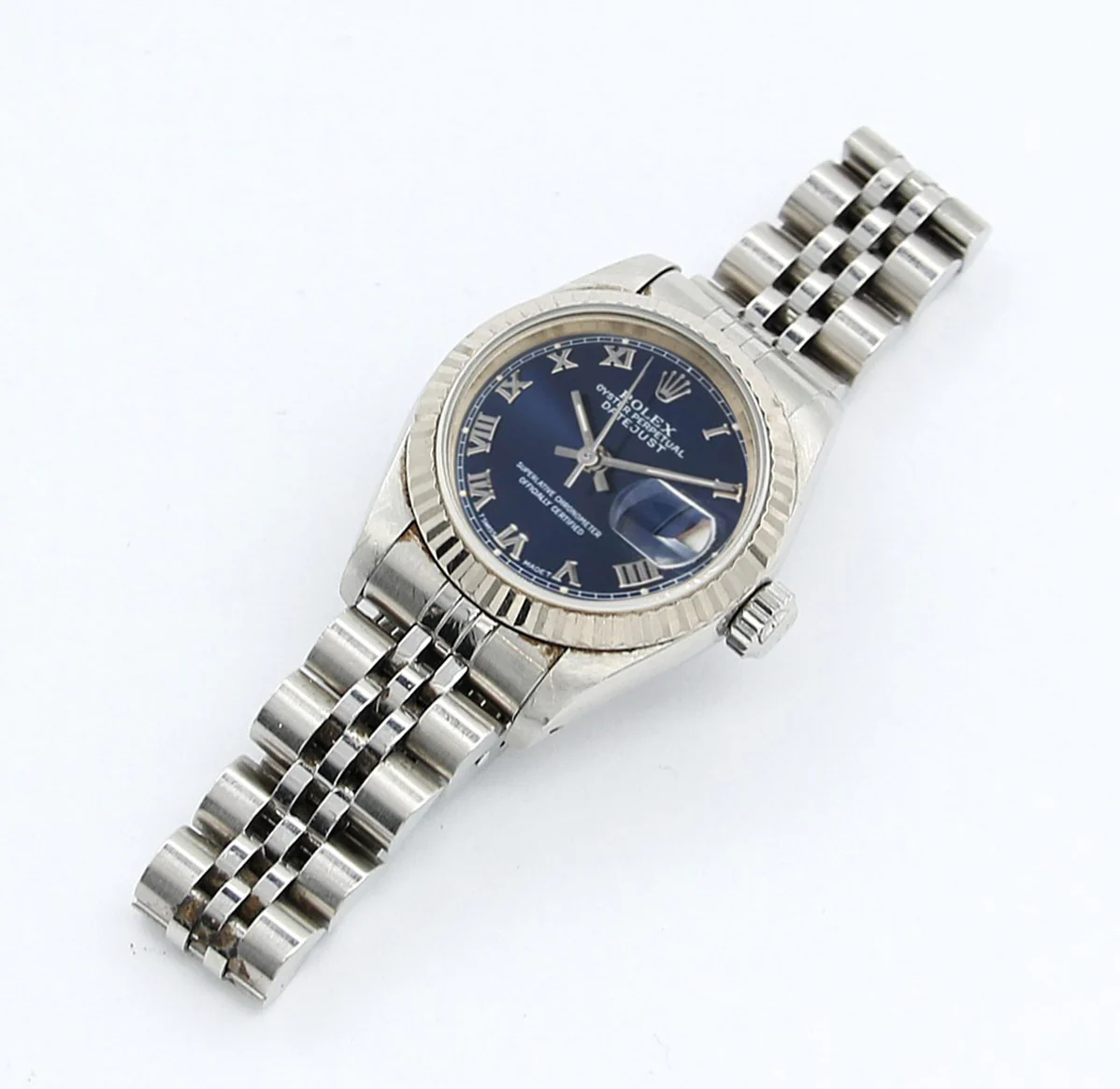 Rolex Lady-Datejust ref. 69174 - Blue Roman Dial Jubilee bracelet - Full Set - Image 3