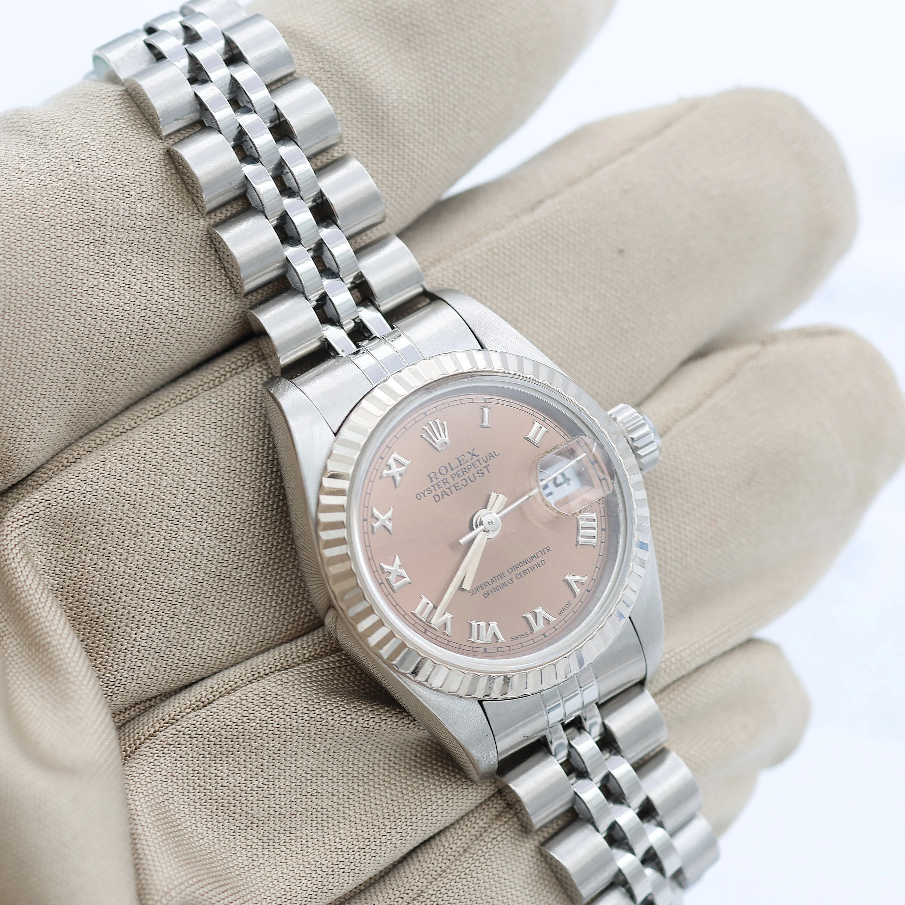 Rolex Lady-Datejust ref. 69174 - Salmon Roman Dial Jubilee bracelet - Full Set - Image 3