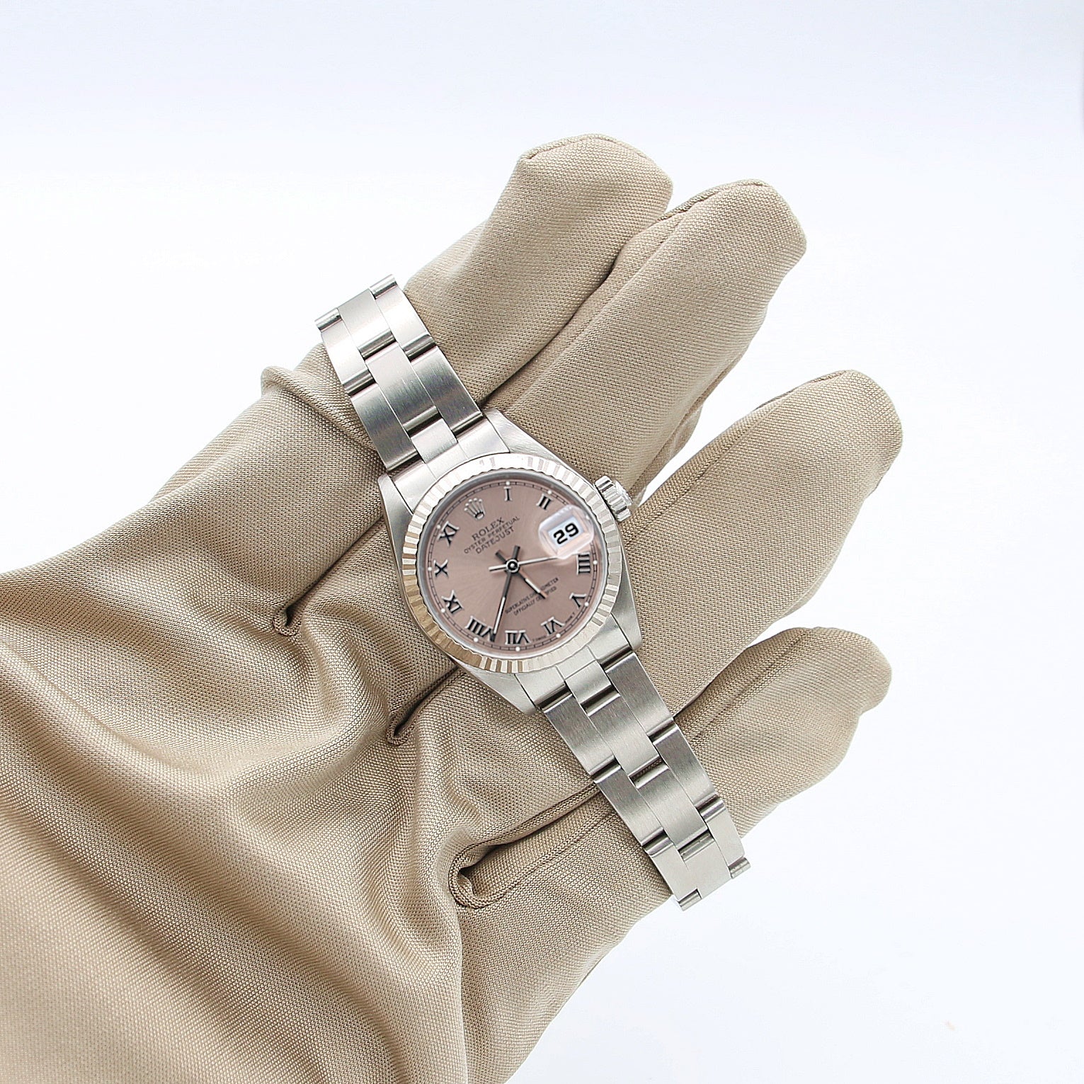 Rolex Lady-Datejust ref. 69174 - Salmon Roman Dial Oyster bracelet - Full Set - Image 3