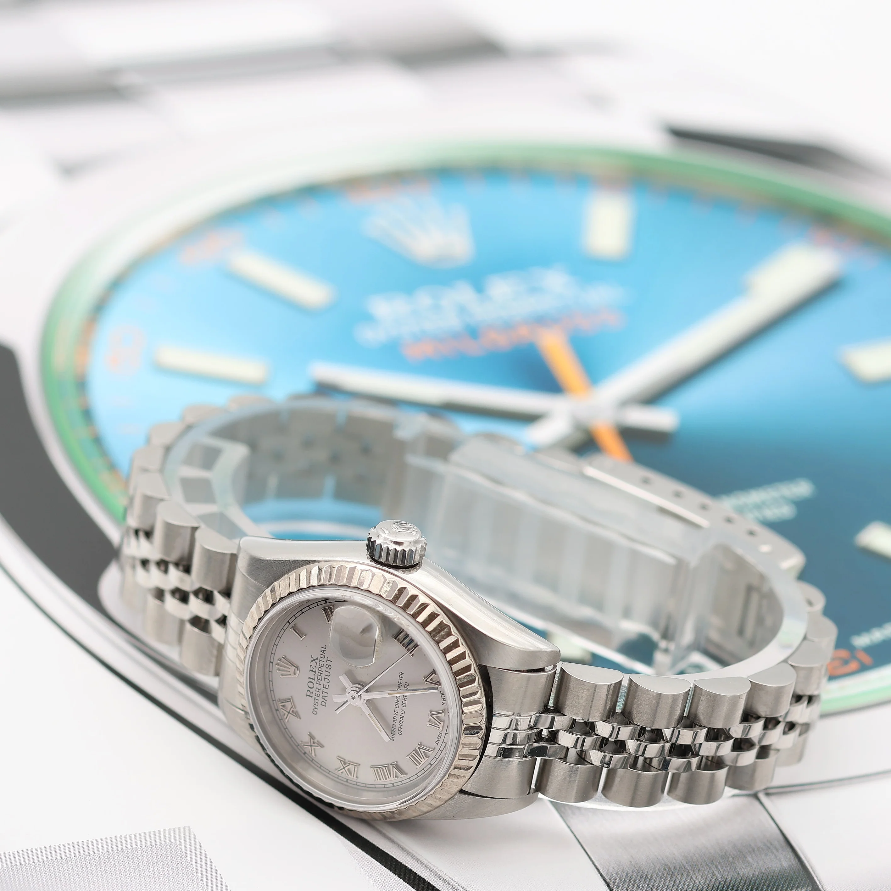 Rolex Lady-Datejust ref. 69174 - Silver Roman Dial Jubilee bracelet - Full Set - Image 5