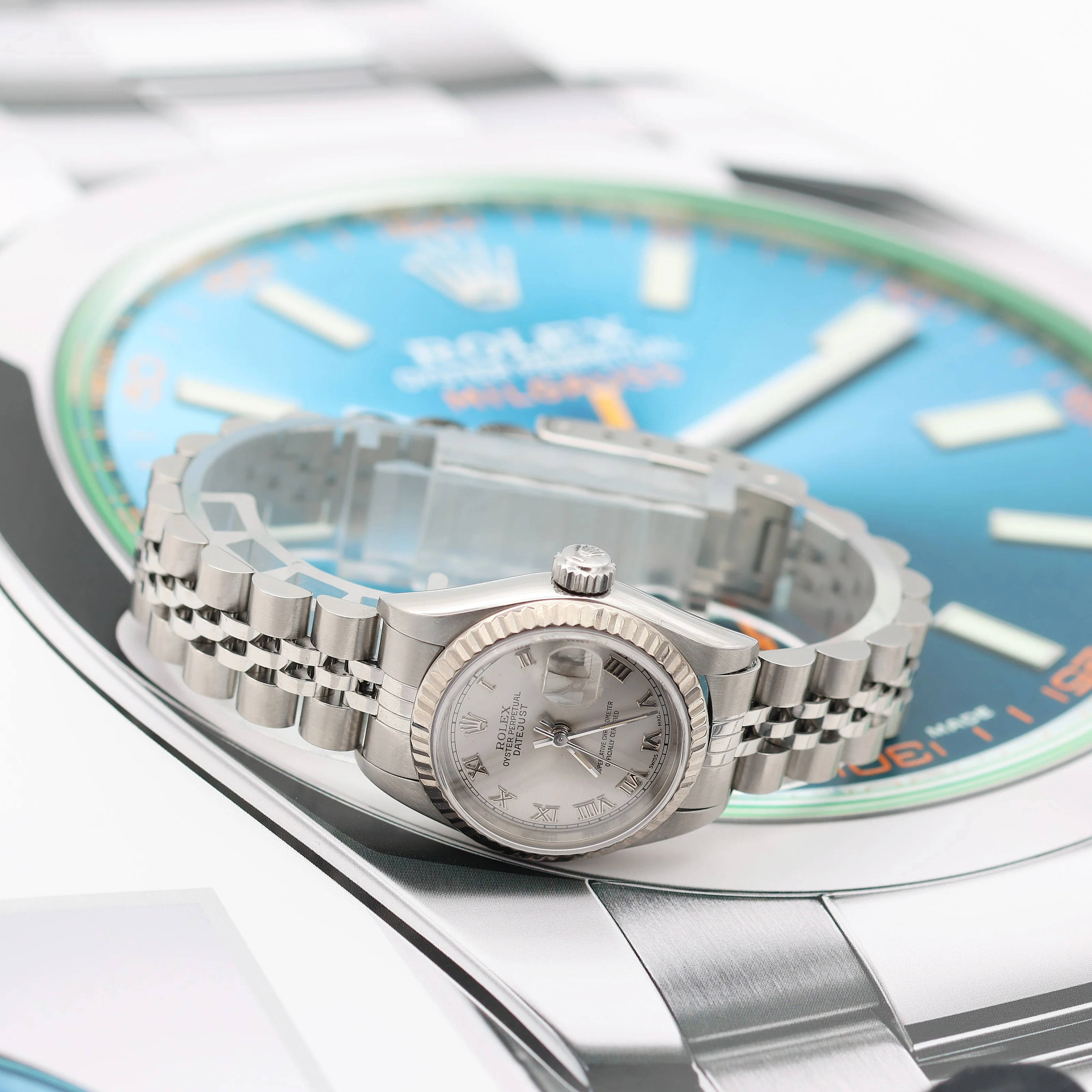 Rolex Lady-Datejust ref. 69174 - Silver Roman Dial Jubilee bracelet - Full Set - Image 6