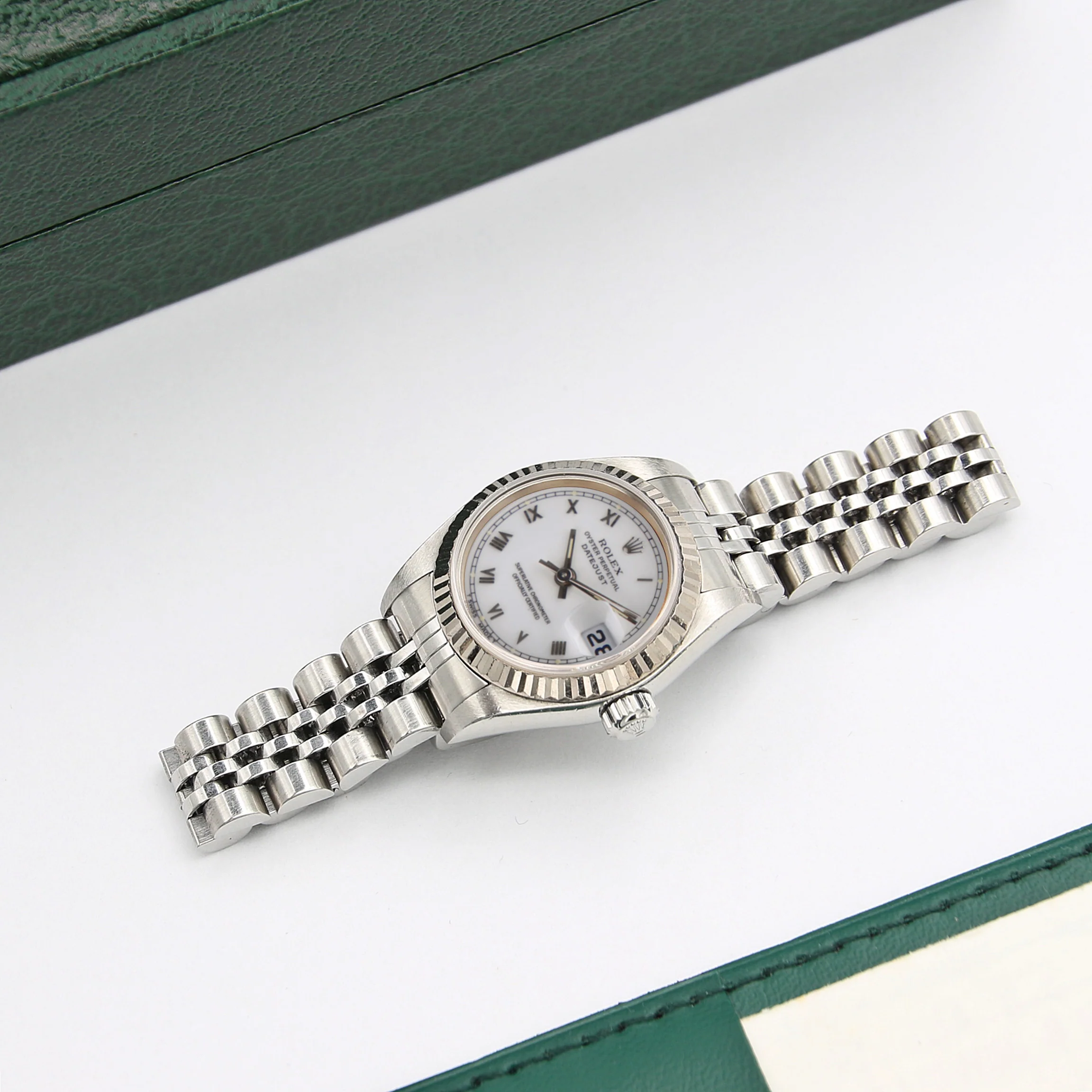 Rolex Lady-Datejust ref. 69174 - White Roman Small (Circle) Dial Jubilee bracelet - Full Set - Image 3