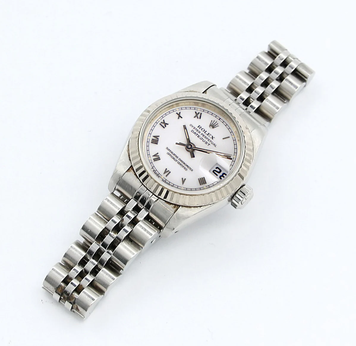 Rolex Lady-Datejust ref. 69174 - White Roman Small (Circle) Dial Jubilee bracelet - Full Set - Image 4