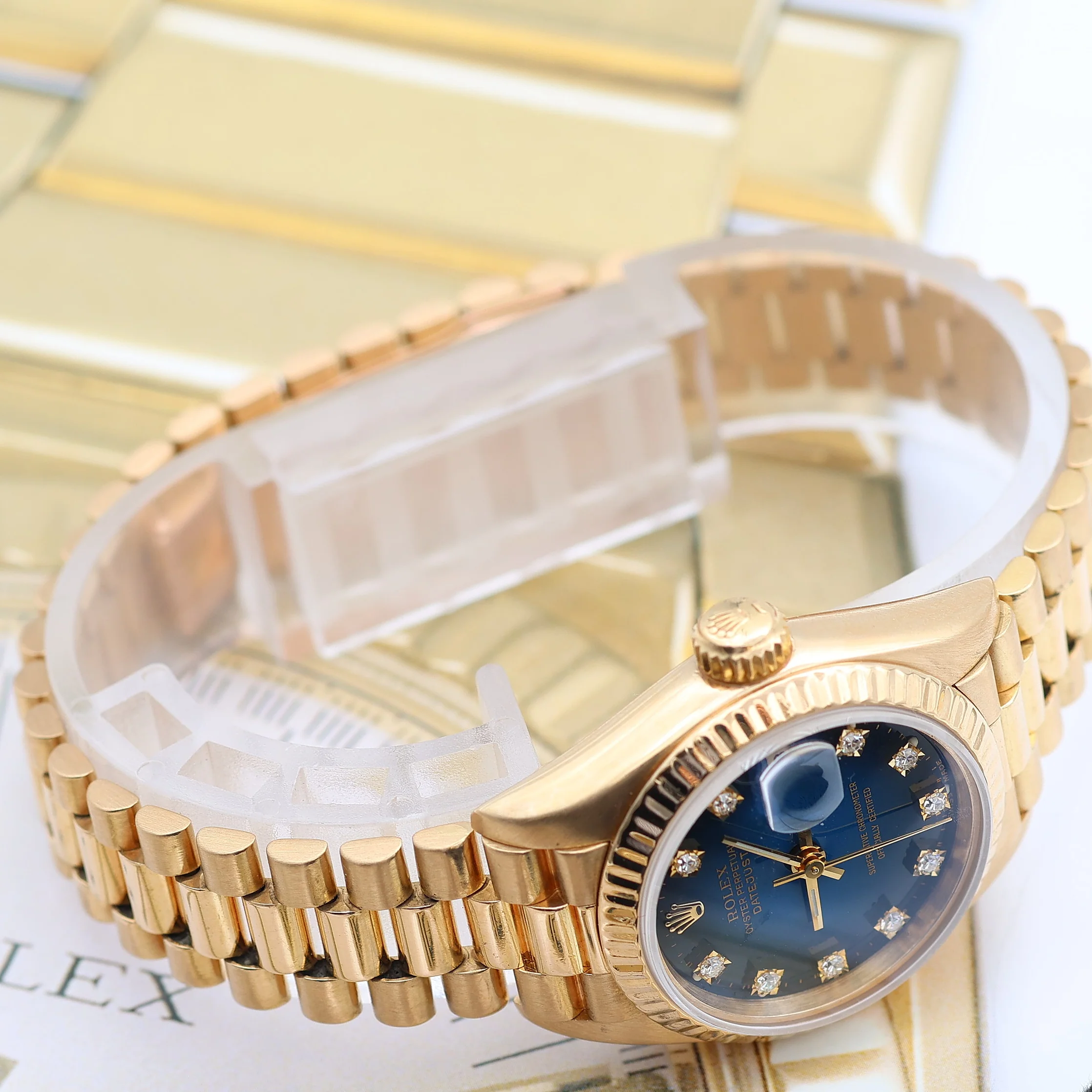 Rolex Lady Datejust ref. 69178 Blue Degradee Diamonds Dial - Image 11