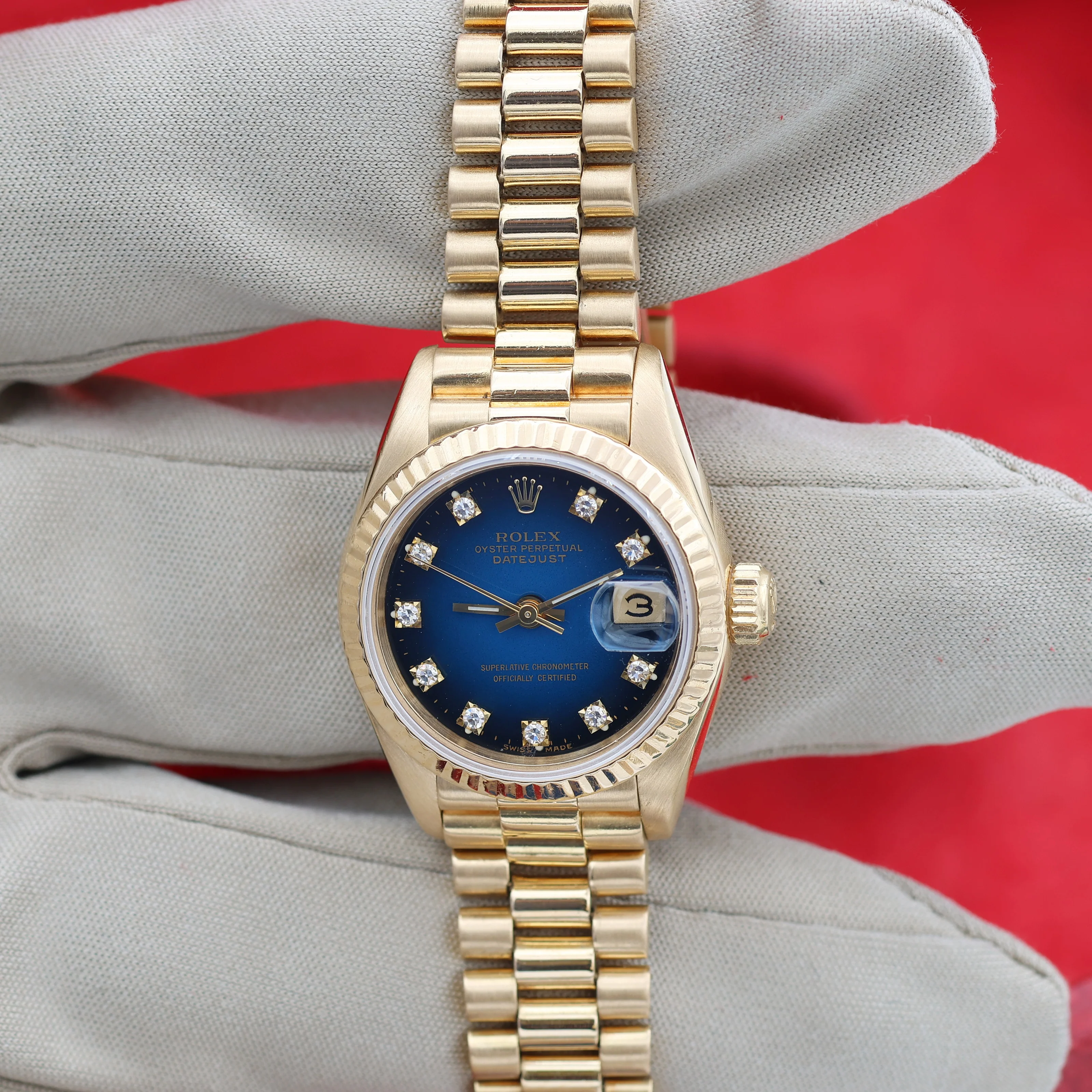 Rolex Lady Datejust ref. 69178 Blue Degradee Diamonds Dial - Image 4