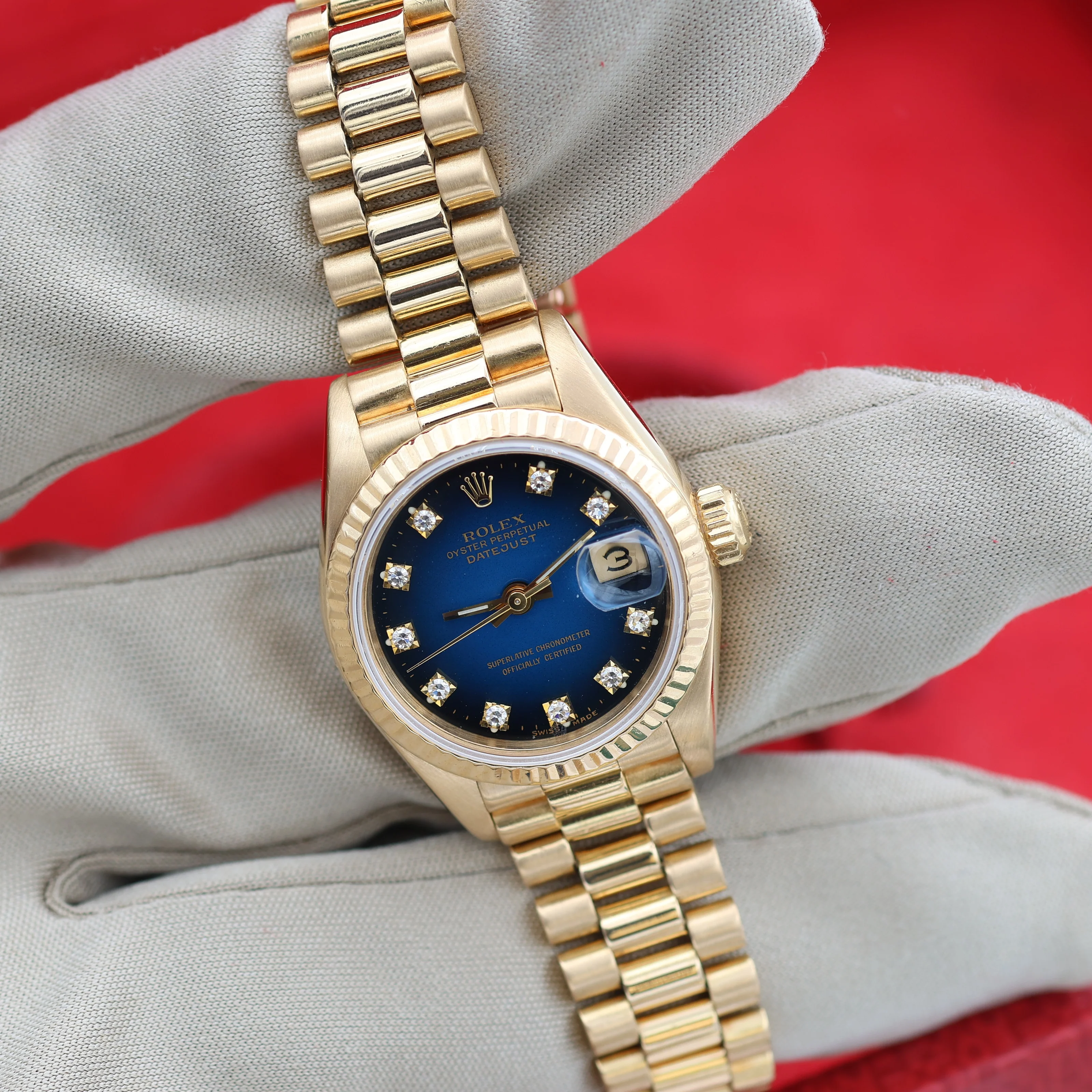 Rolex Lady Datejust ref. 69178 Blue Degradee Diamonds Dial - Image 5
