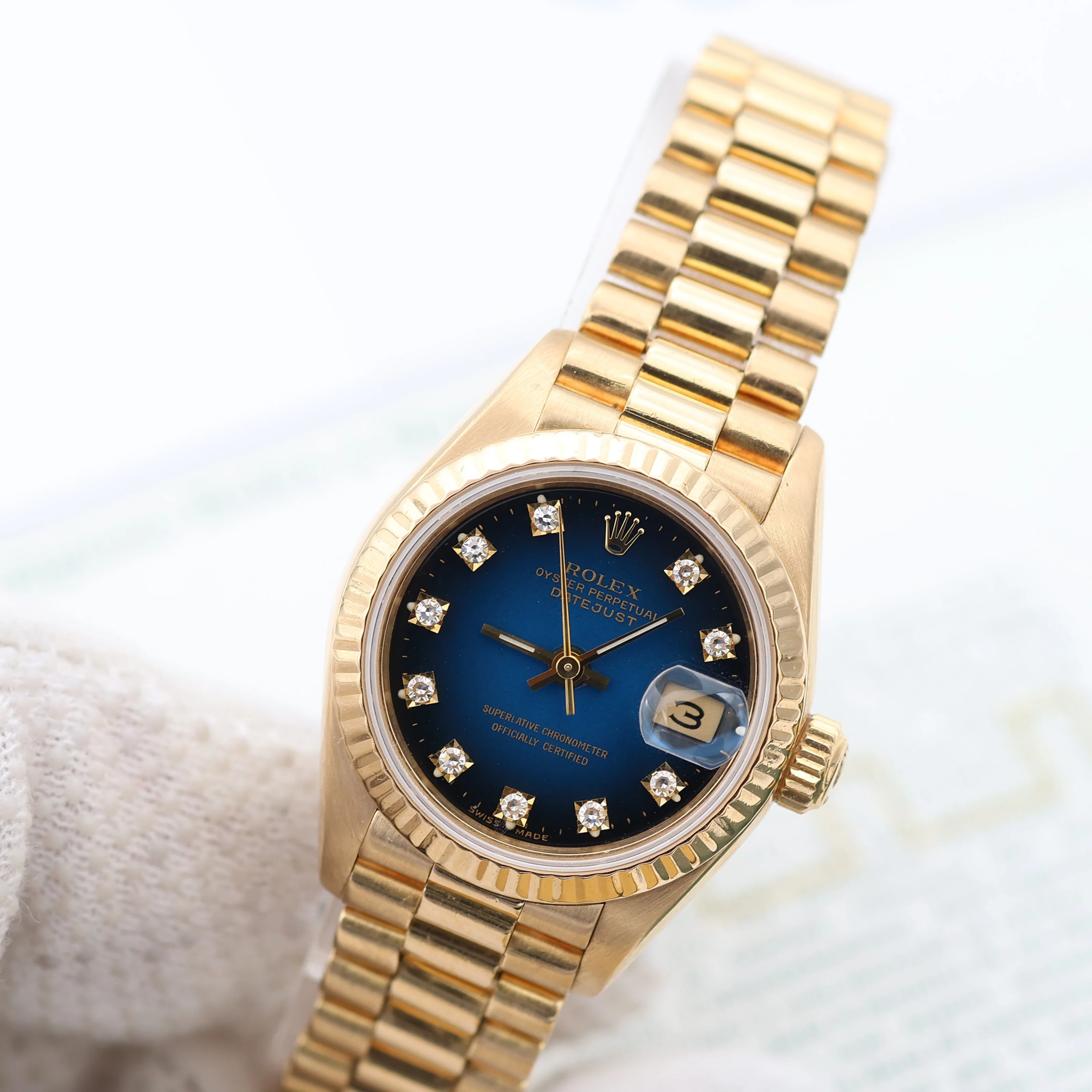 Rolex Lady Datejust ref. 69178 Blue Degradee Diamonds Dial - Image 7