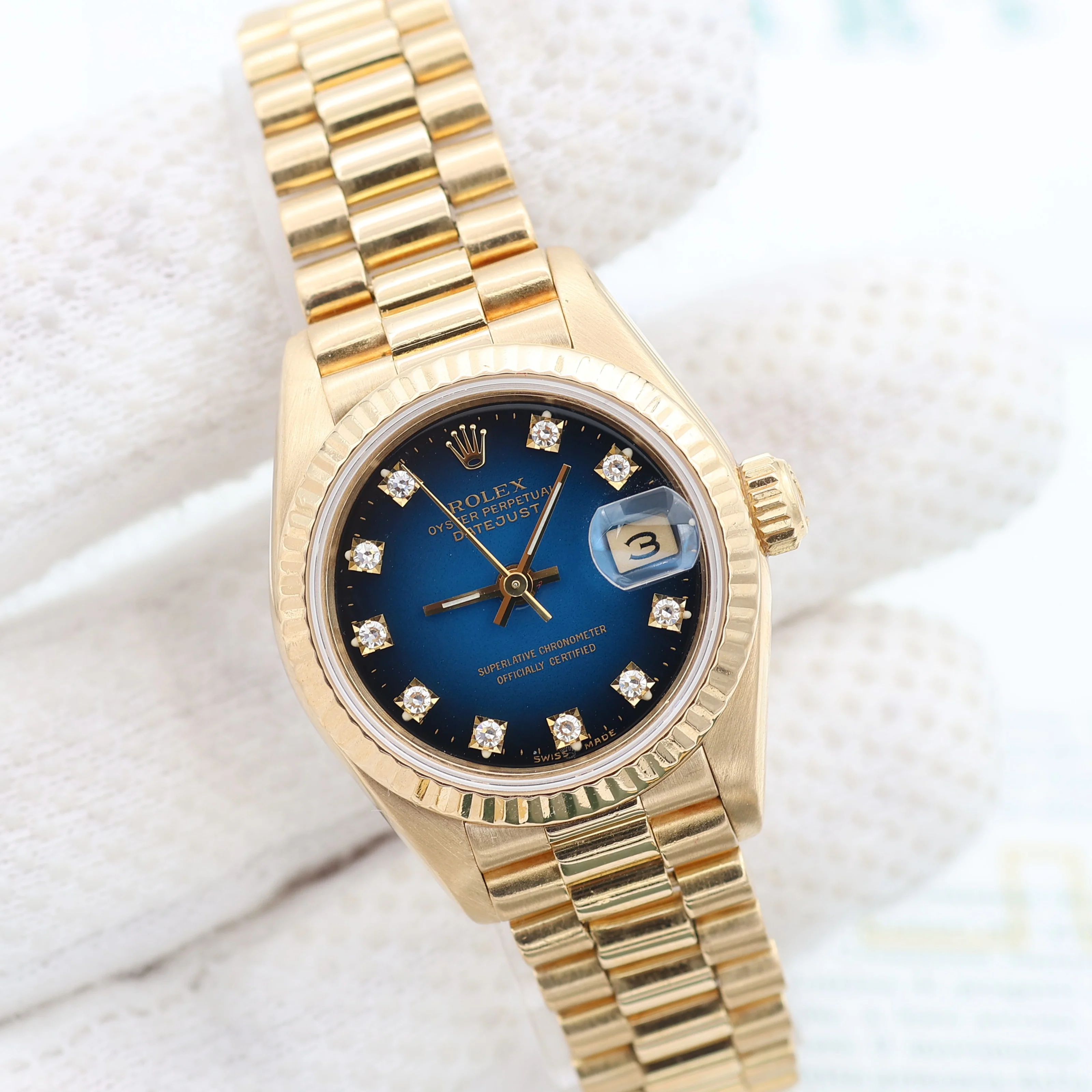 Rolex Lady Datejust ref. 69178 Blue Degradee Diamonds Dial - Image 9