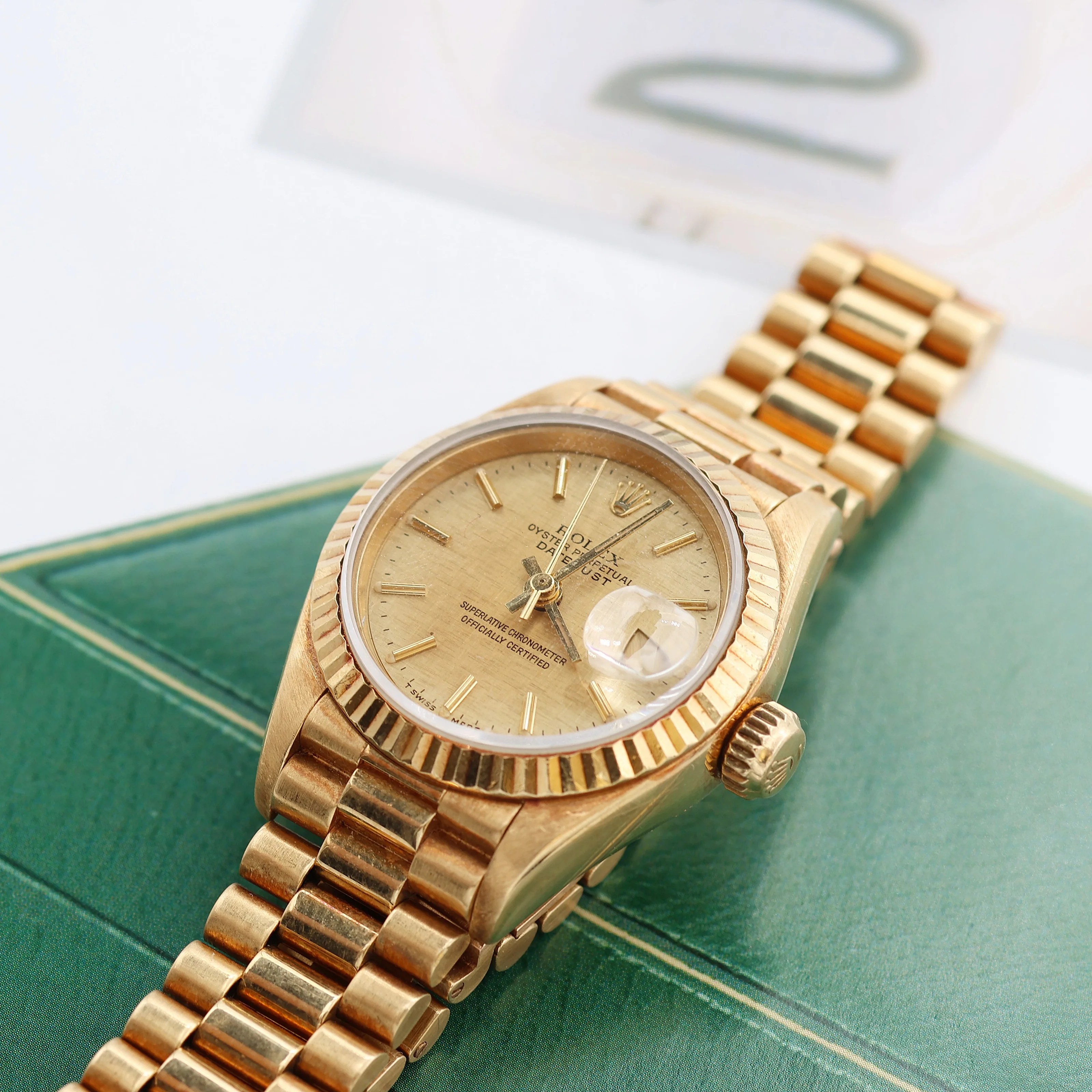 Rolex Lady Datejust ref. 69178 Champagne Linen Dial - Image 3
