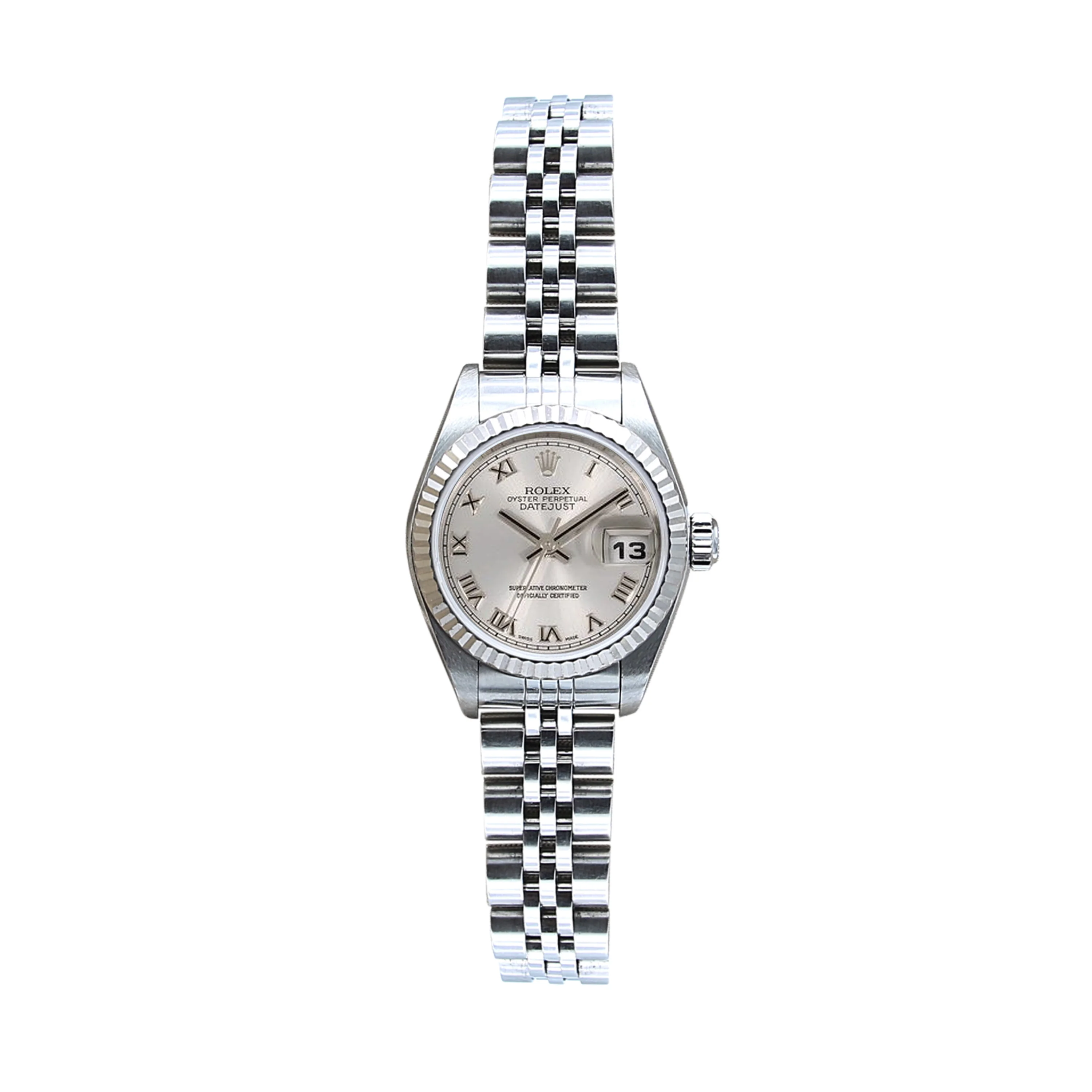 Rolex Lady-Datejust ref. 79174 - Silver Roman Dial Jubilee bracelet - Full Set - Image 3