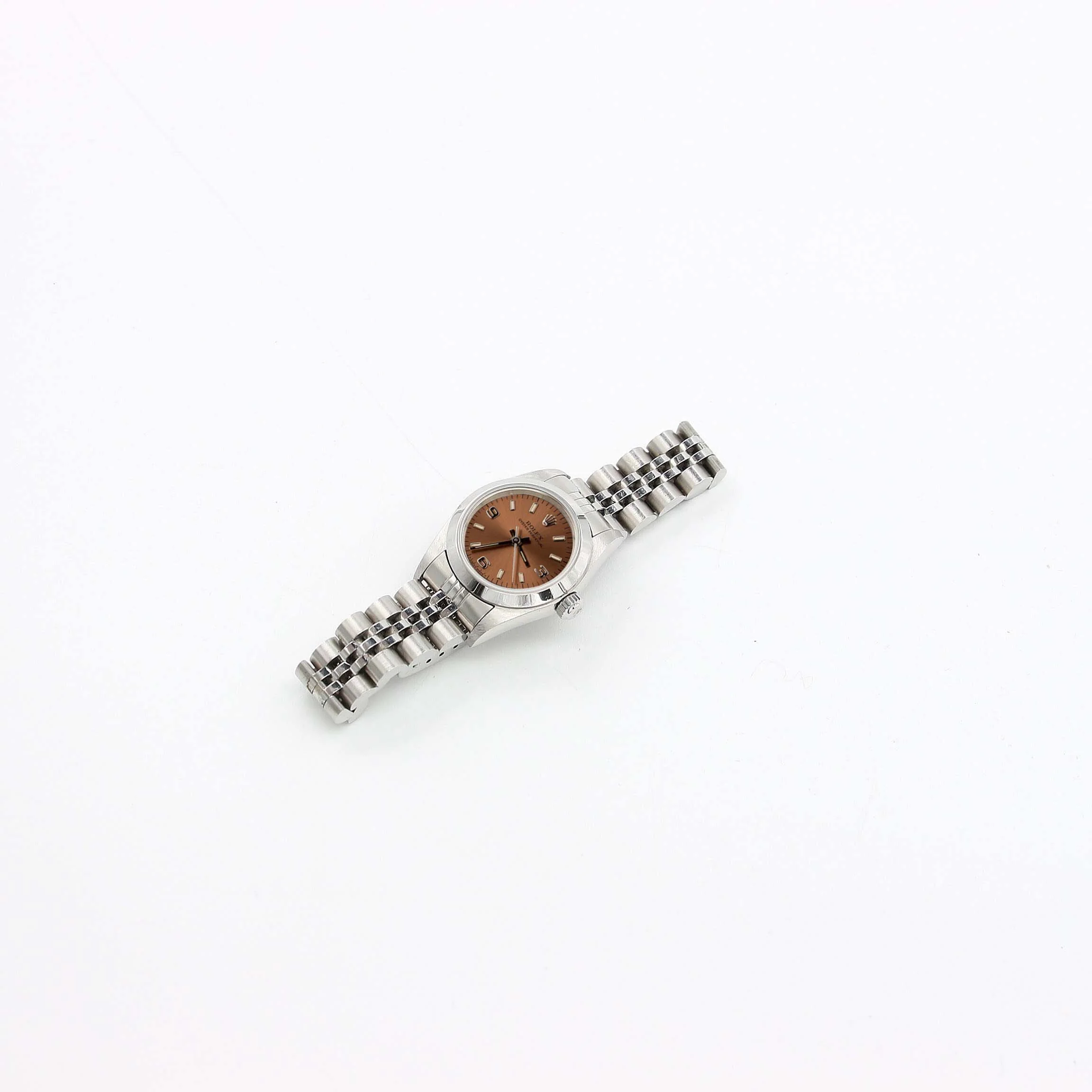 Rolex Lady Oyster Perpetual 67180 Salmon 3-6-9 dial Jubilee bracelet - Full Set - Image 4