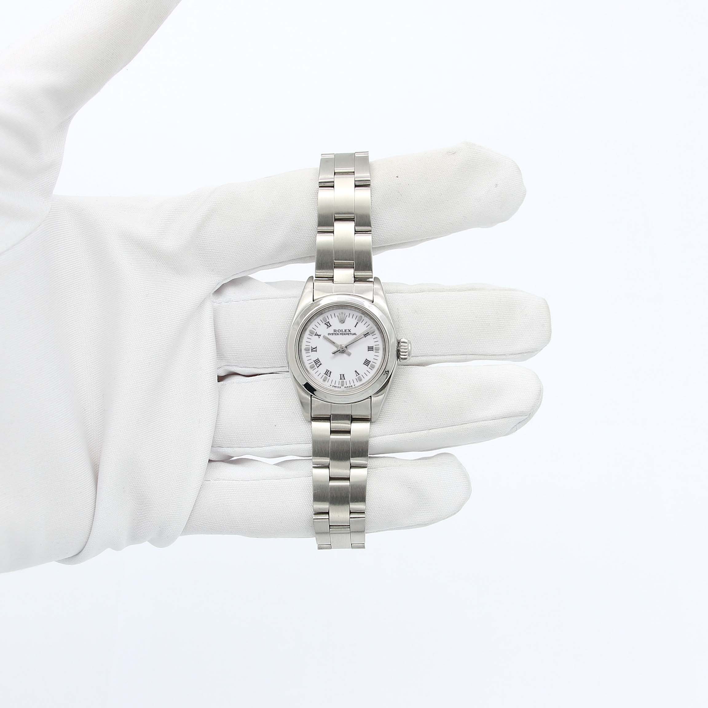 Rolex Lady Oyster Perpetual 67180 White Roman (Small) dial Oyster bracelet - Image 2