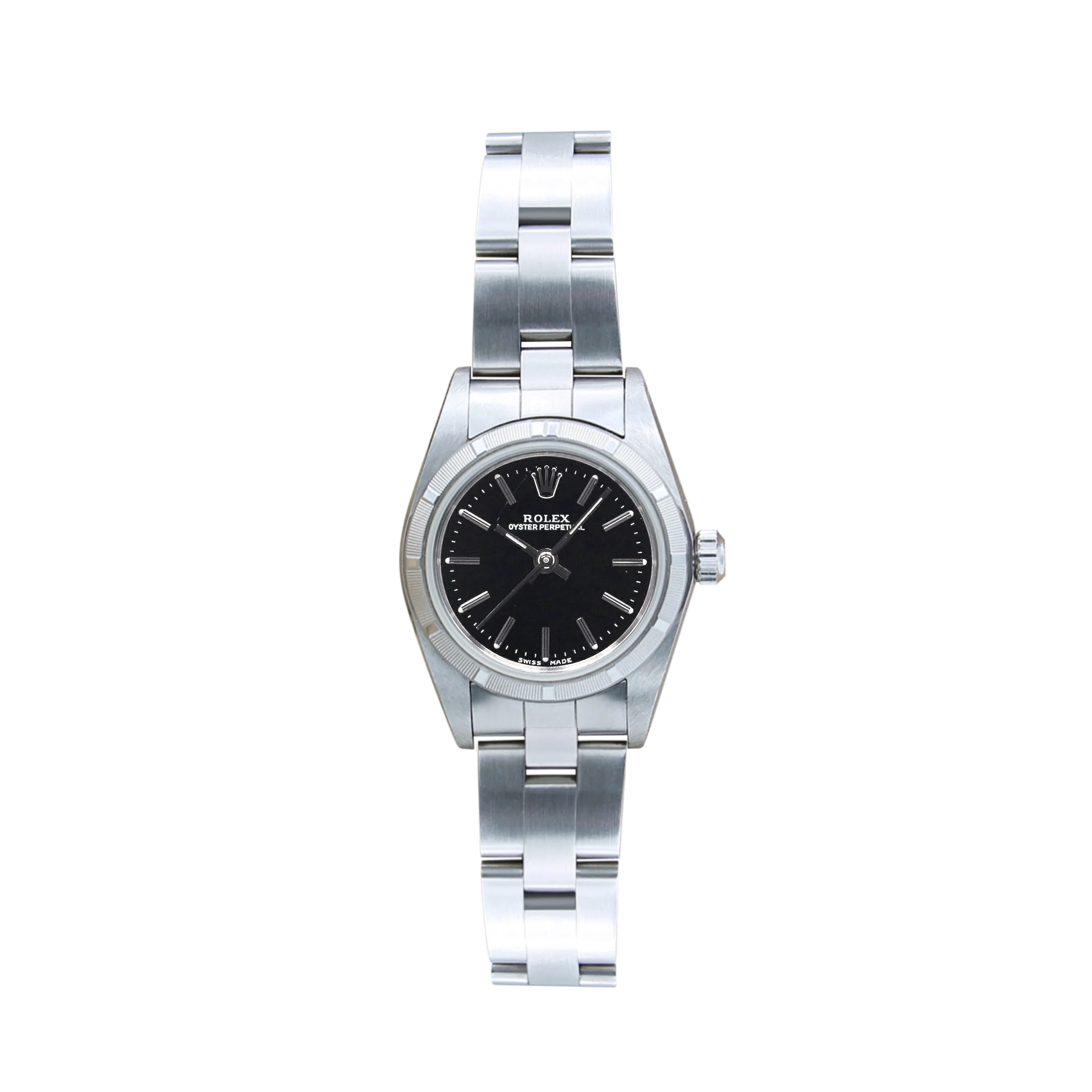 Rolex Lady Oyster Perpetual 76030 - Black Dial - Oyster Bracelet