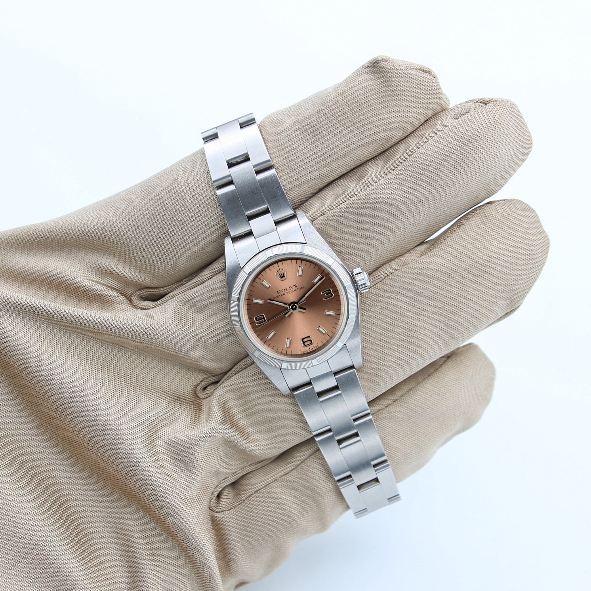 Rolex Lady Oyster Perpetual 76030 - Salmon 3-6-9 Dial - Oyster Bracelet - Image 3