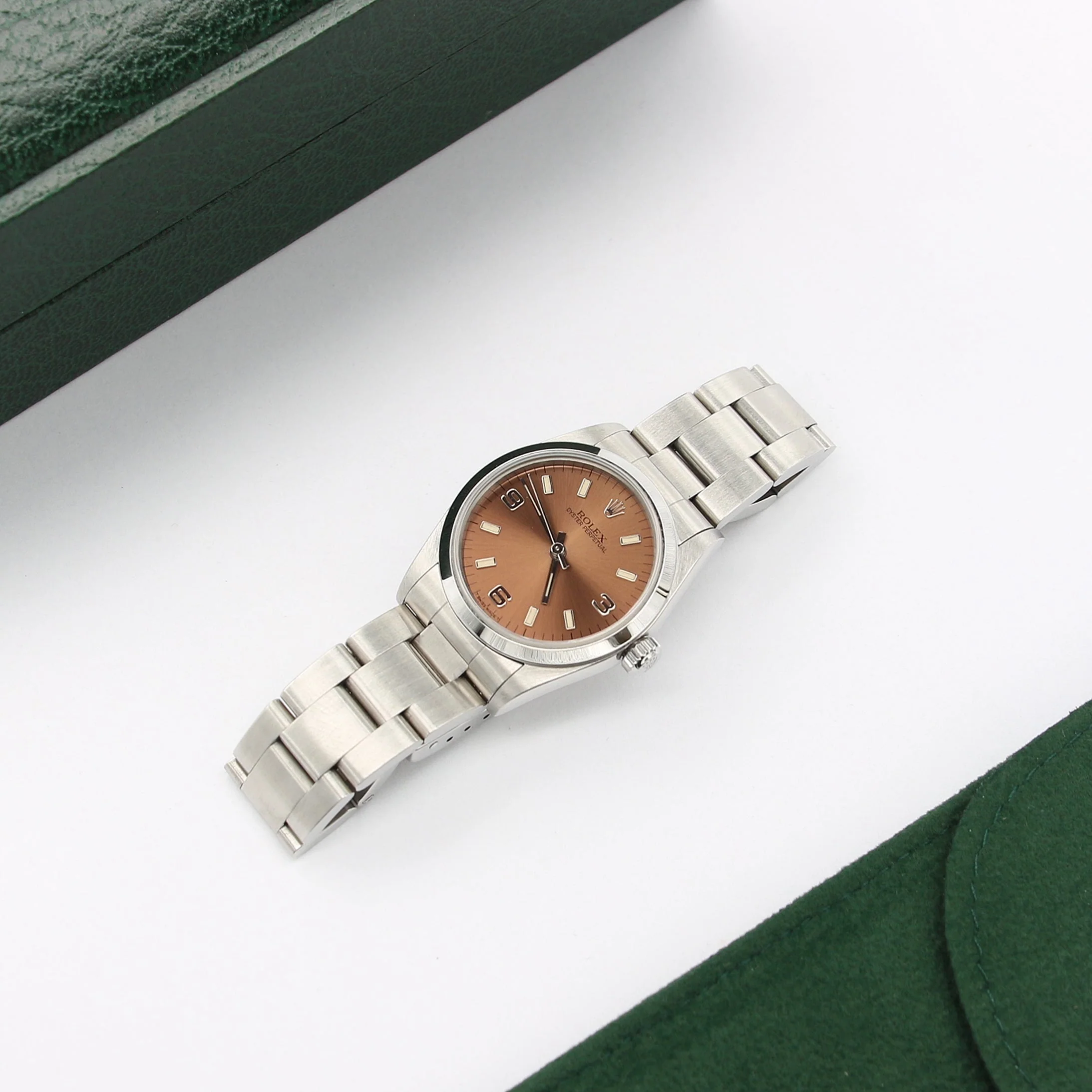 Rolex Oyster Perpetual 31 ref. 67480 Salmon 3-6-9 Dial - Full Set - Image 2