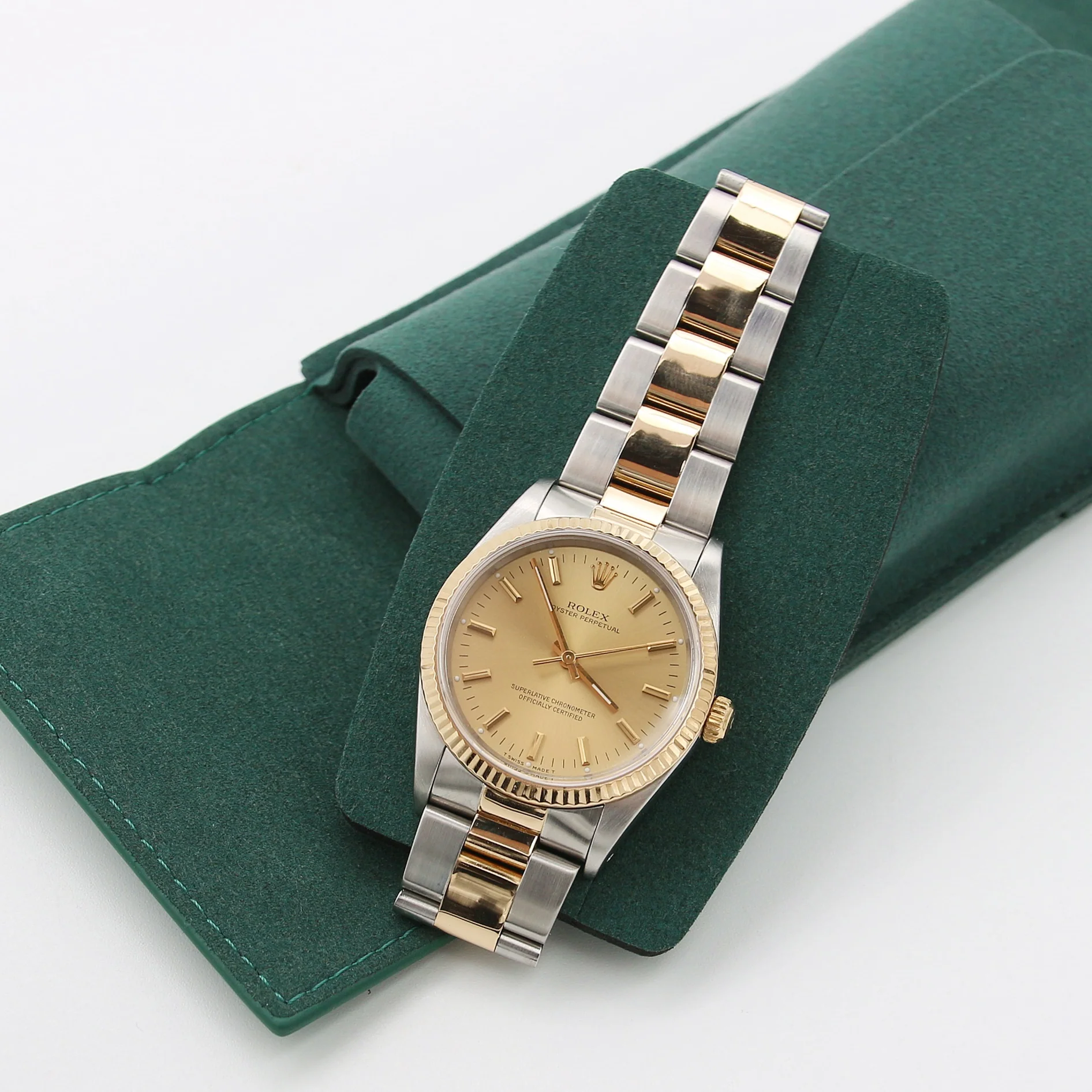 Rolex Oyster Perpetual 34 ref. 14233 Steel/Gold Champagne Dial - Oyster Bracelet - Image 3