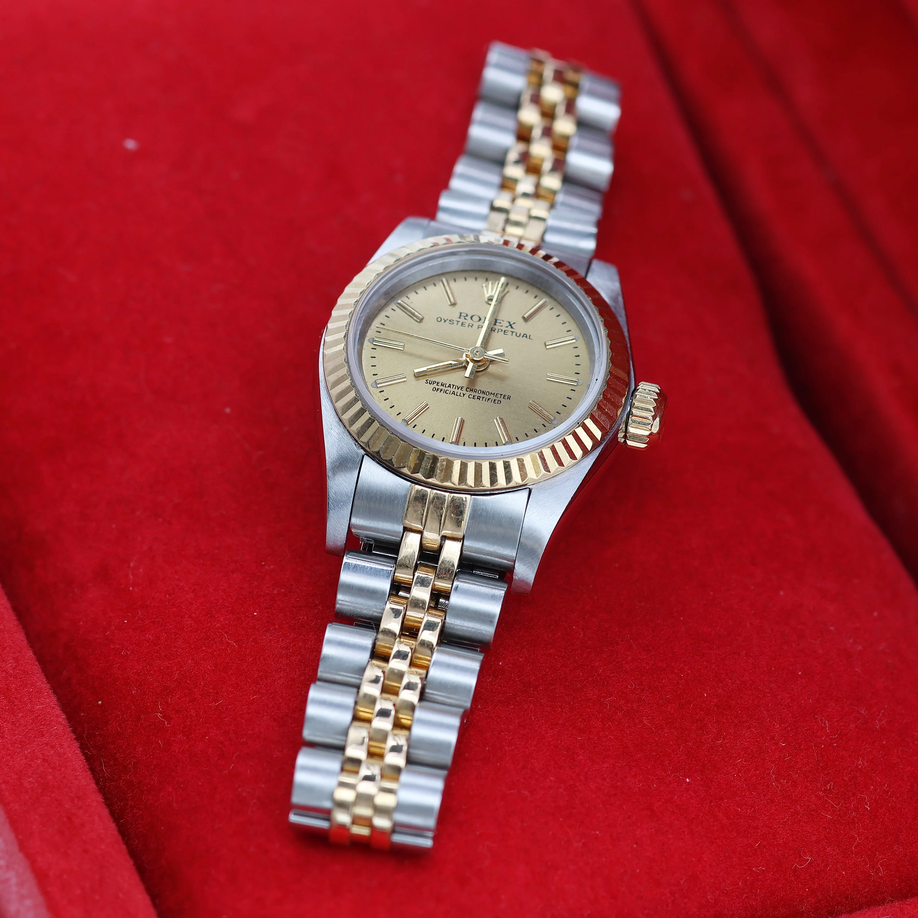 Rolex Oyster Perpetual 67193 Lady Steel and Gold - Champagne Dial Jubilee - Image 2
