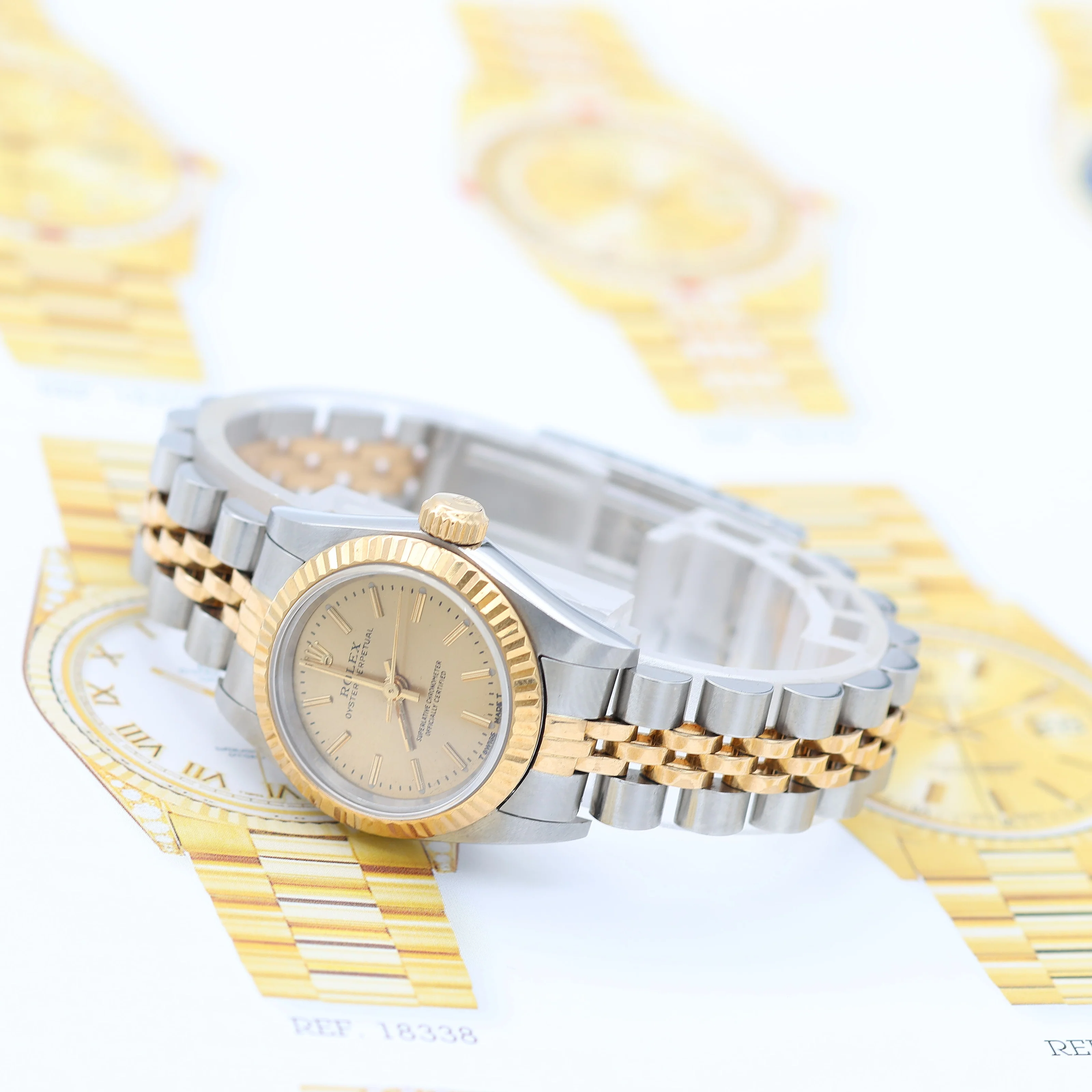 Rolex Oyster Perpetual 67193 Lady Steel and Gold - Champagne Dial Jubilee - Image 7