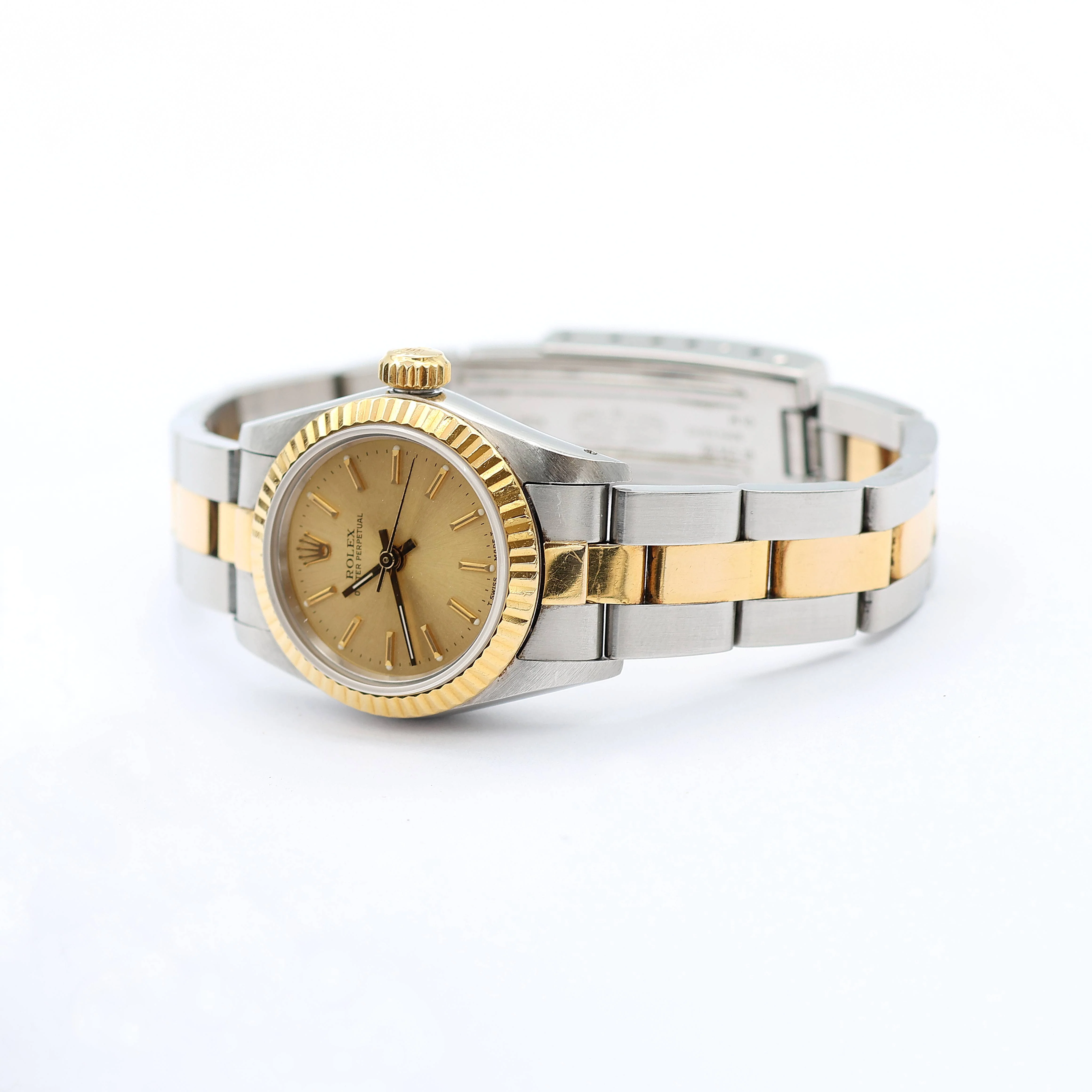 Rolex Oyster Perpetual 67193 Lady Steel and Gold - Champagne Dial - Oyster bracelet - Full Set - Image 6