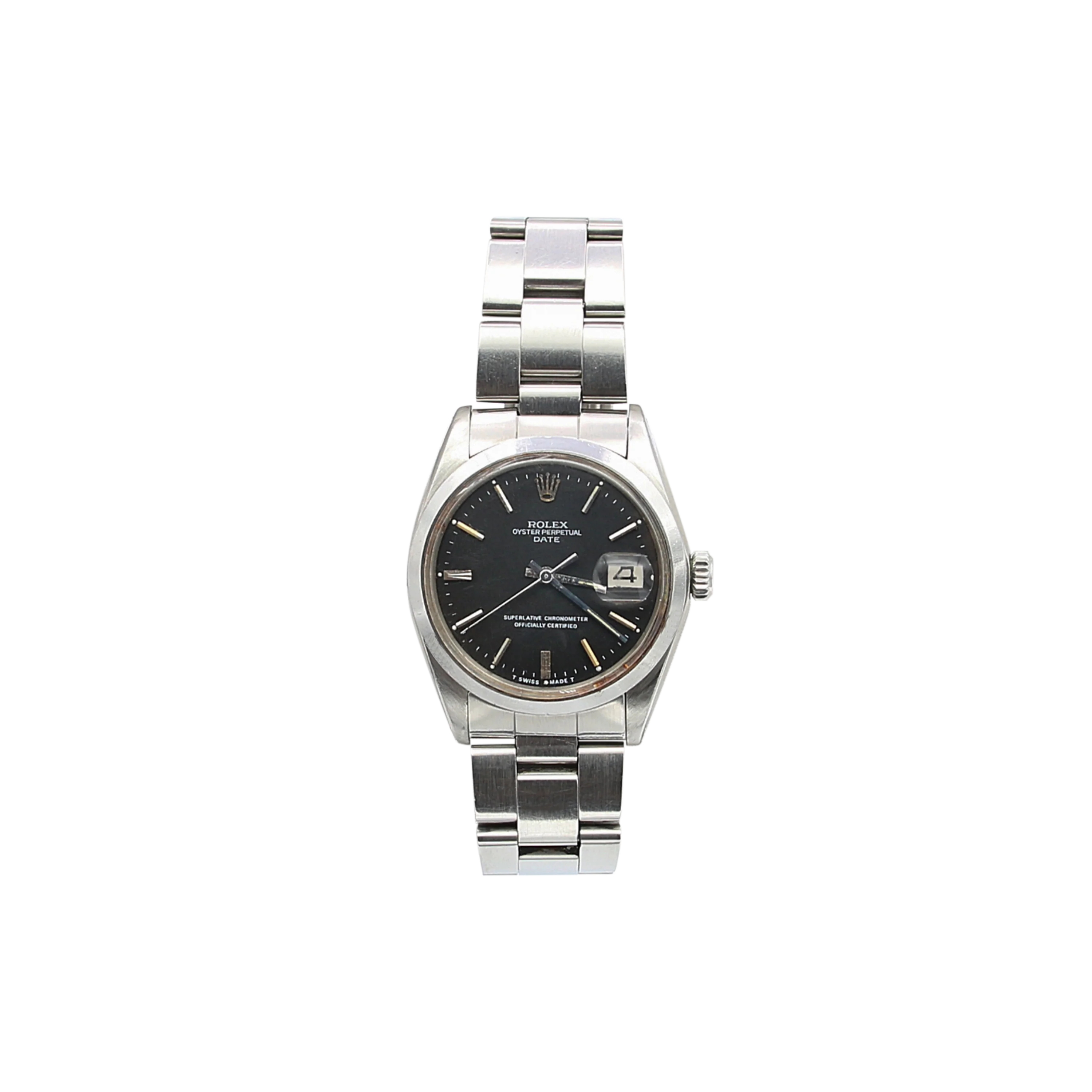 Rolex Oyster Perpetual Date ref. 1500 - Black dial (V I) - Steel bracelet