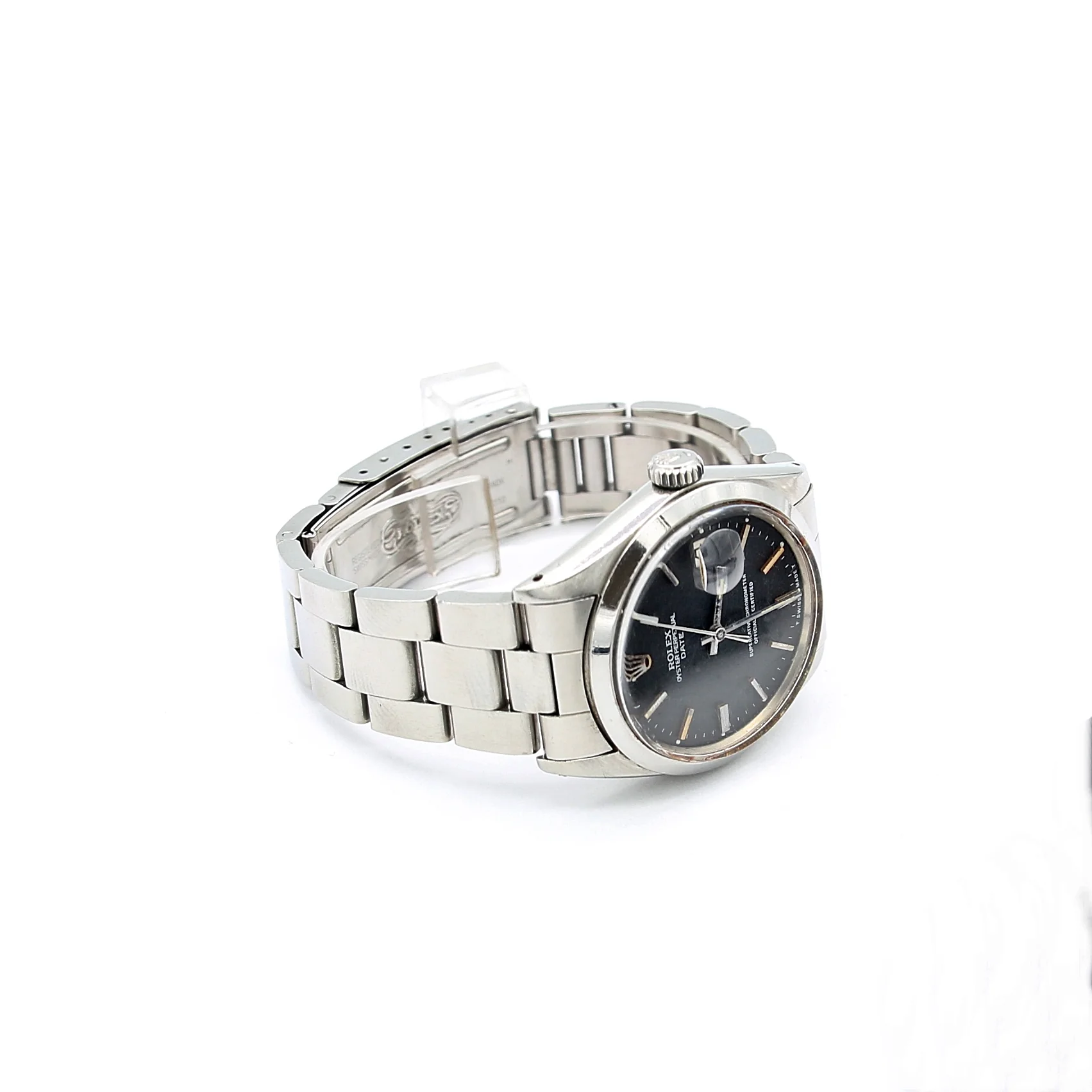 Rolex Oyster Perpetual Date ref. 1500 - Black dial (V I) - Steel bracelet - Image 6