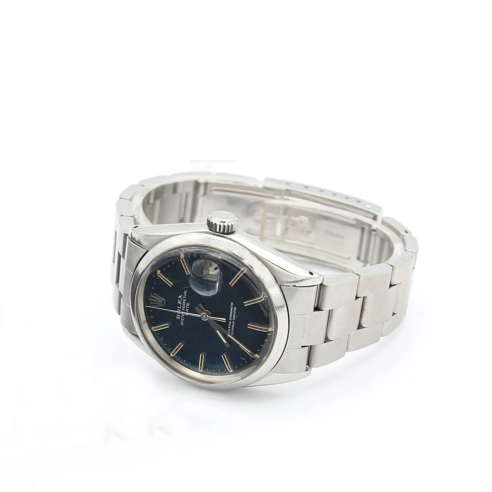 Rolex Oyster Perpetual Date ref. 1500 - Blue Mosaic dial - Steel bracelet - Image 4