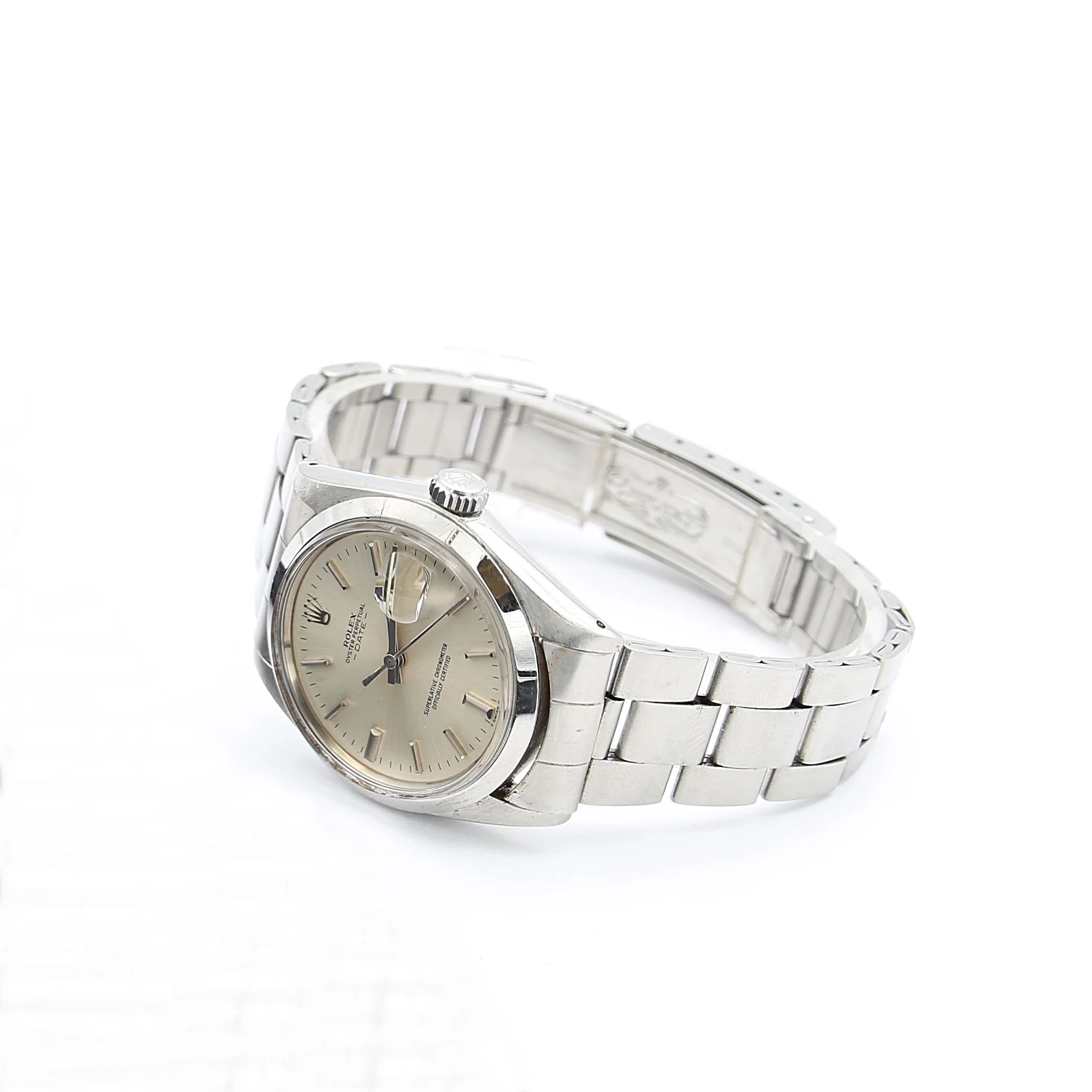 Rolex Oyster Perpetual Date ref. 1500 - Silver dial - Folded Bracelet - Image 3