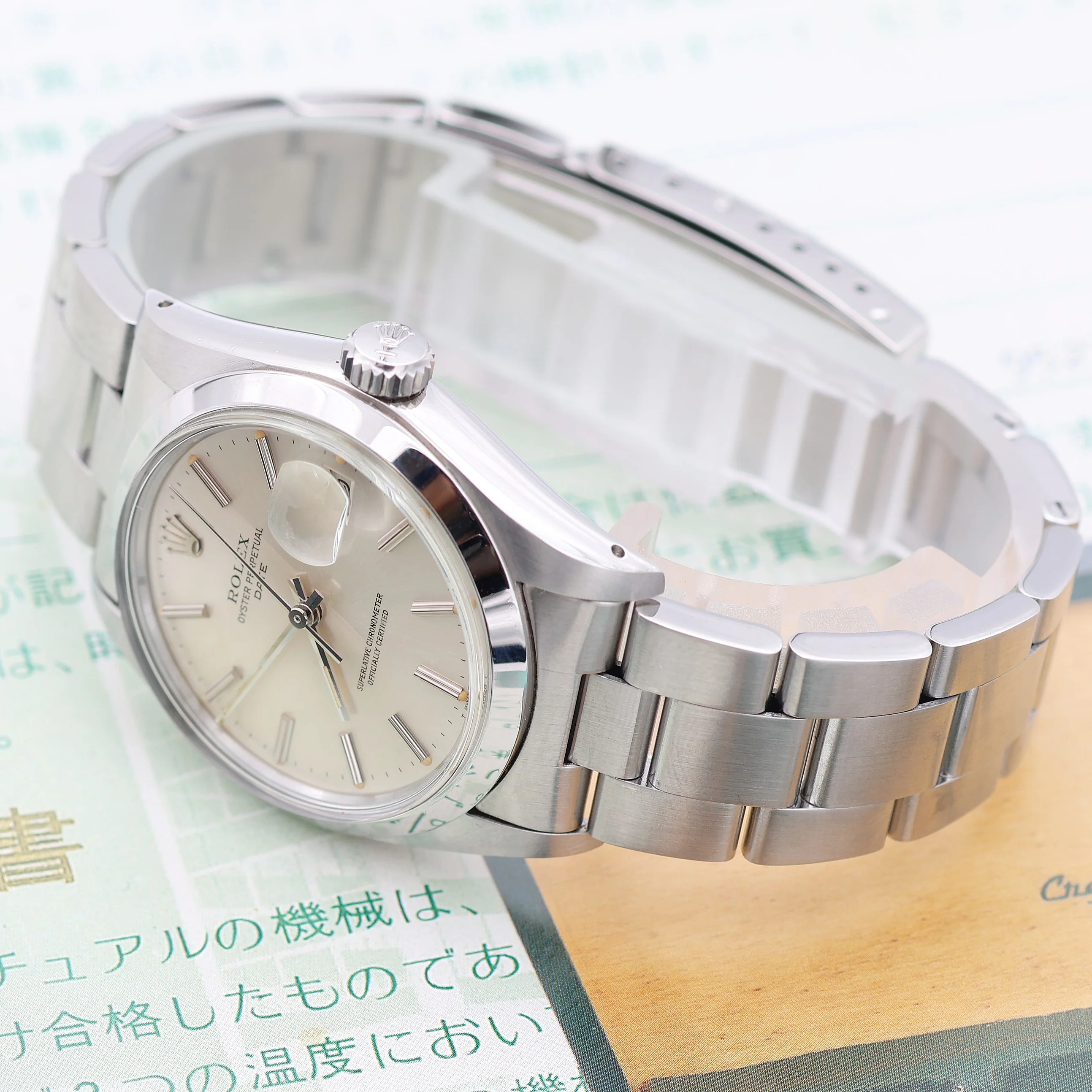 Rolex Oyster Perpetual Date ref. 1500 - Silver dial (V II) - Image 5