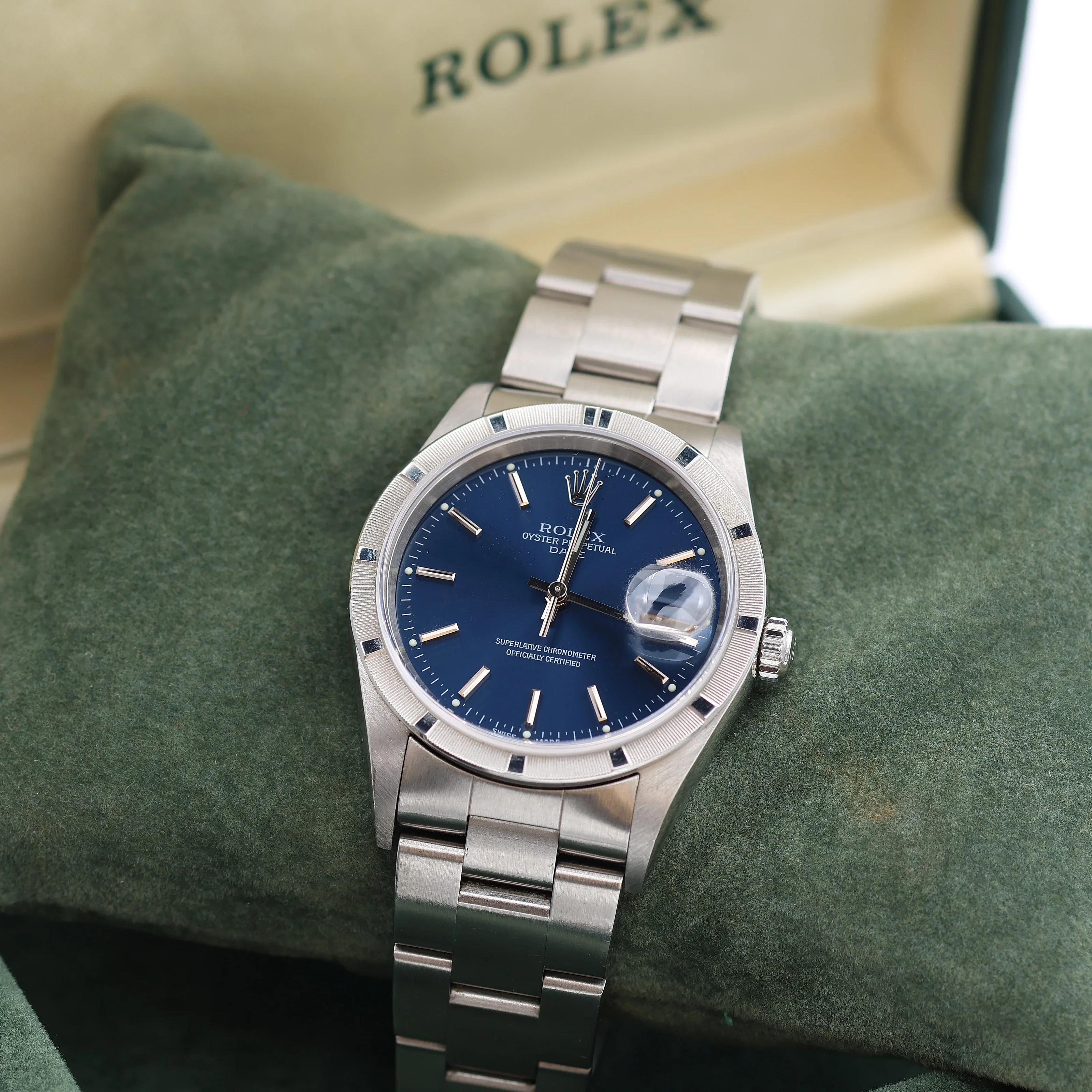 Rolex Oyster Perpetual Date ref. 15210 - Blue Dial - Full Set - Image 2