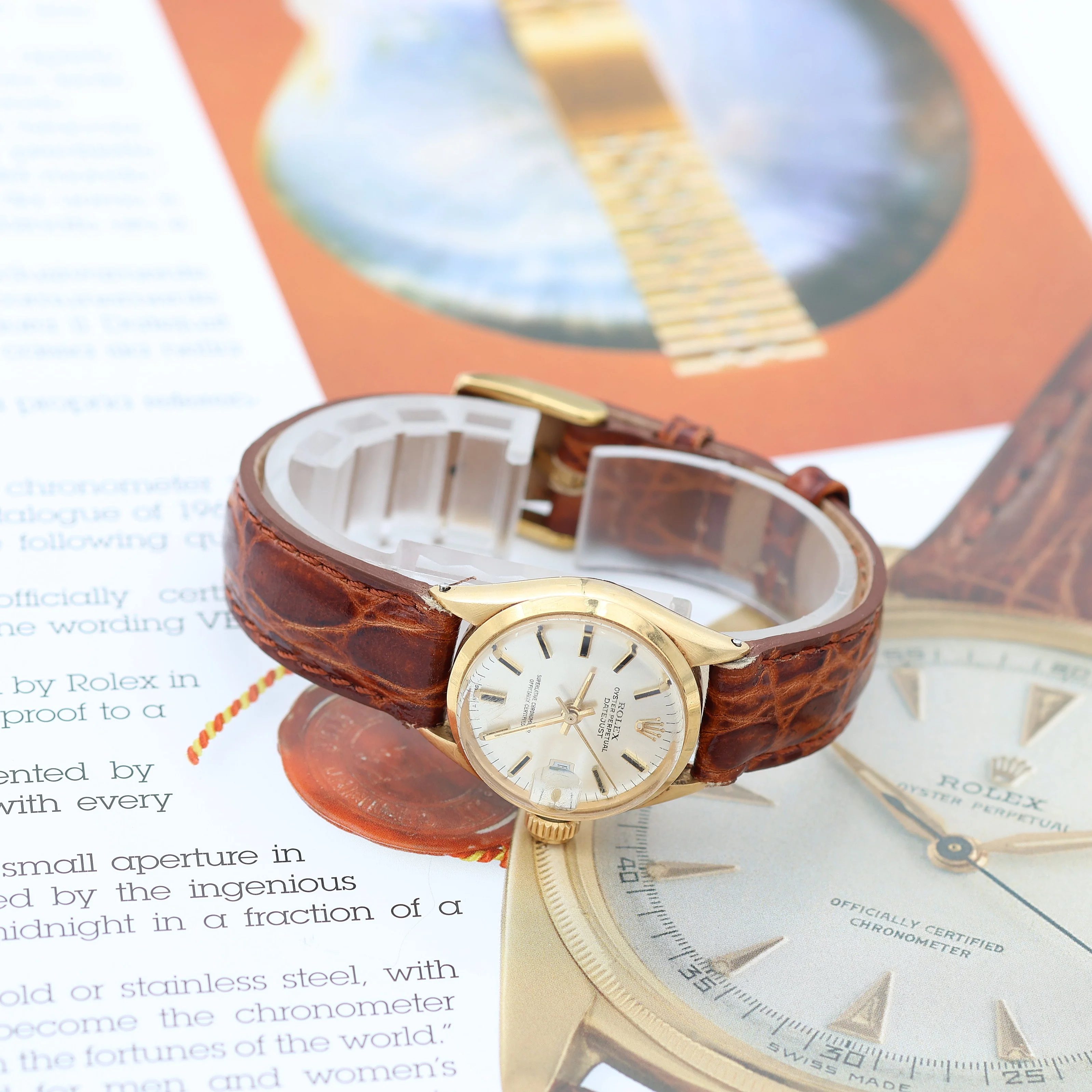 Rolex Oyster Perpetual Lady Datejust ref. 6516 Silver Dial - Leather Srap - Image 9