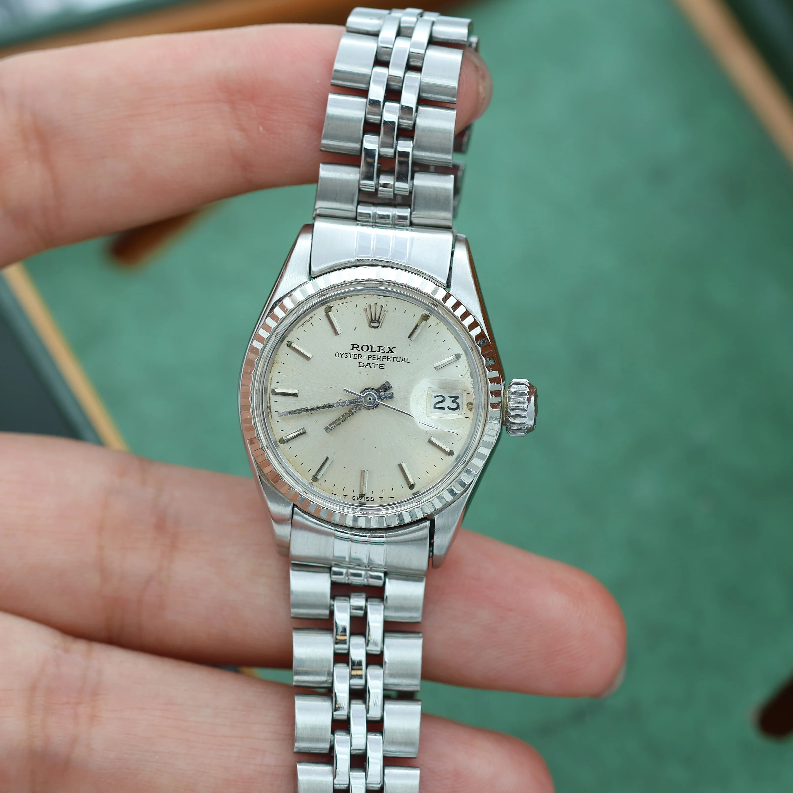 Rolex Oyster Perpetual Lady Date ref. 6517 Silver Dial - Jubilee - Image 3