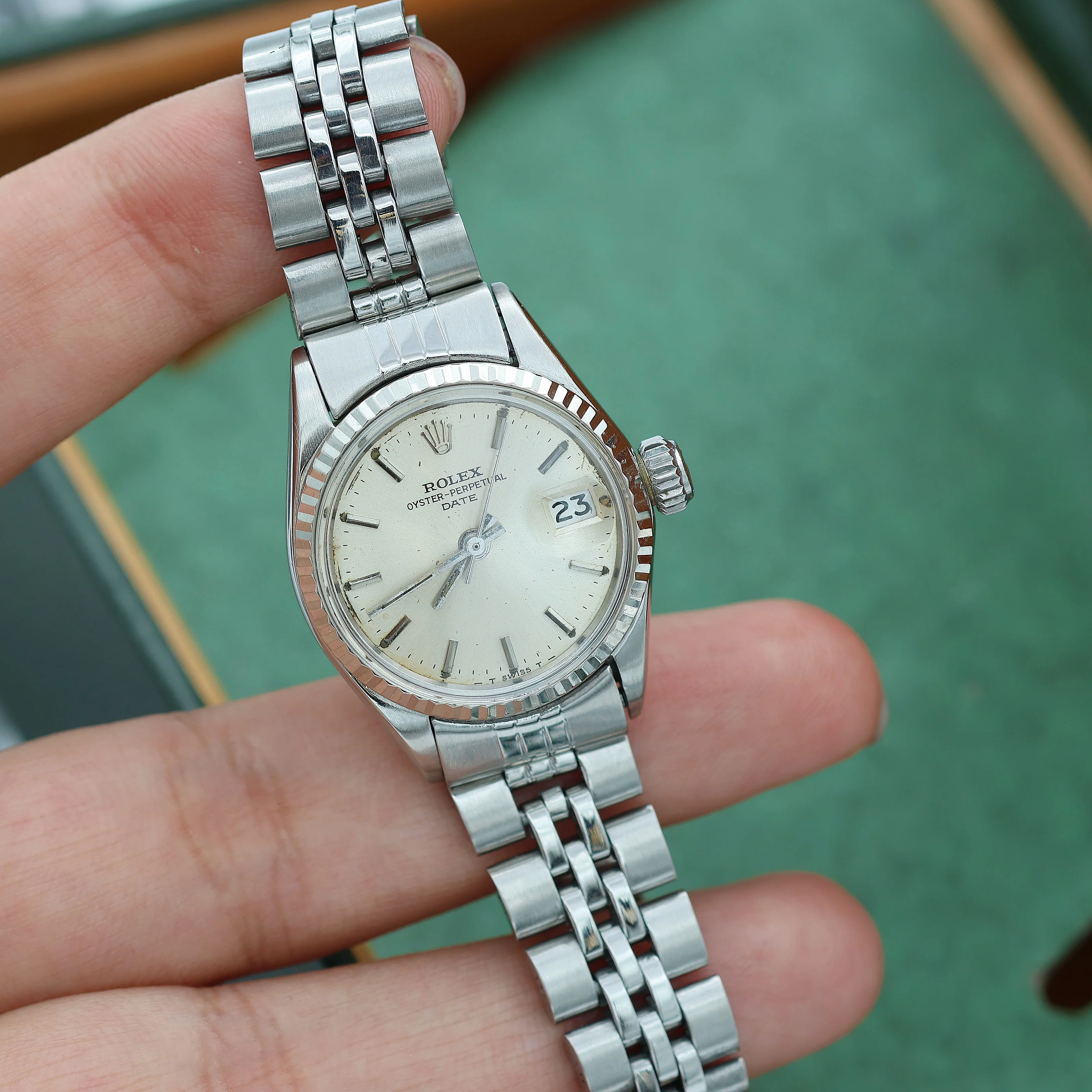 Rolex Oyster Perpetual Lady Date ref. 6517 Silver Dial - Jubilee - Image 4
