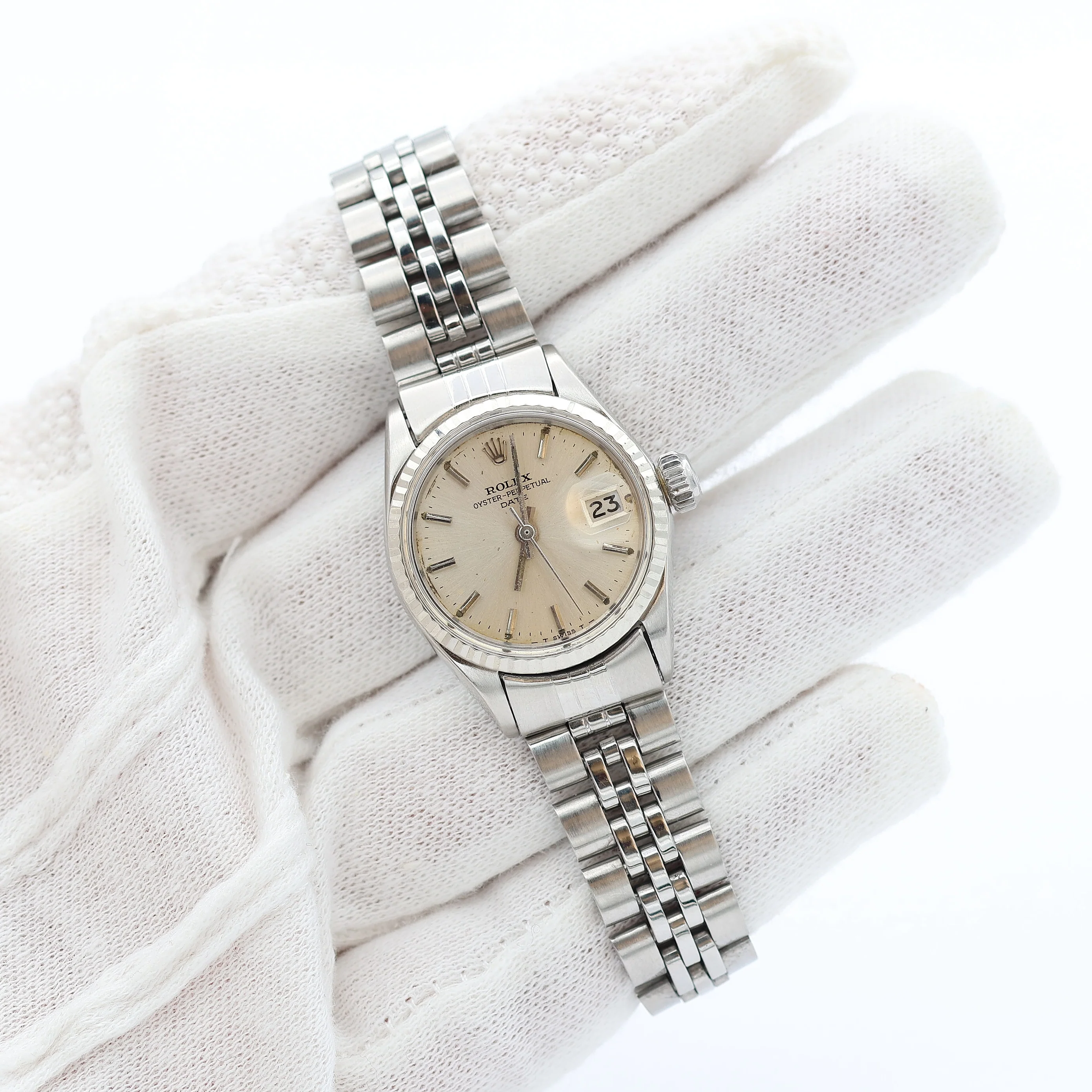 Rolex Oyster Perpetual Lady Date ref. 6517 Silver Dial - Jubilee - Image 7