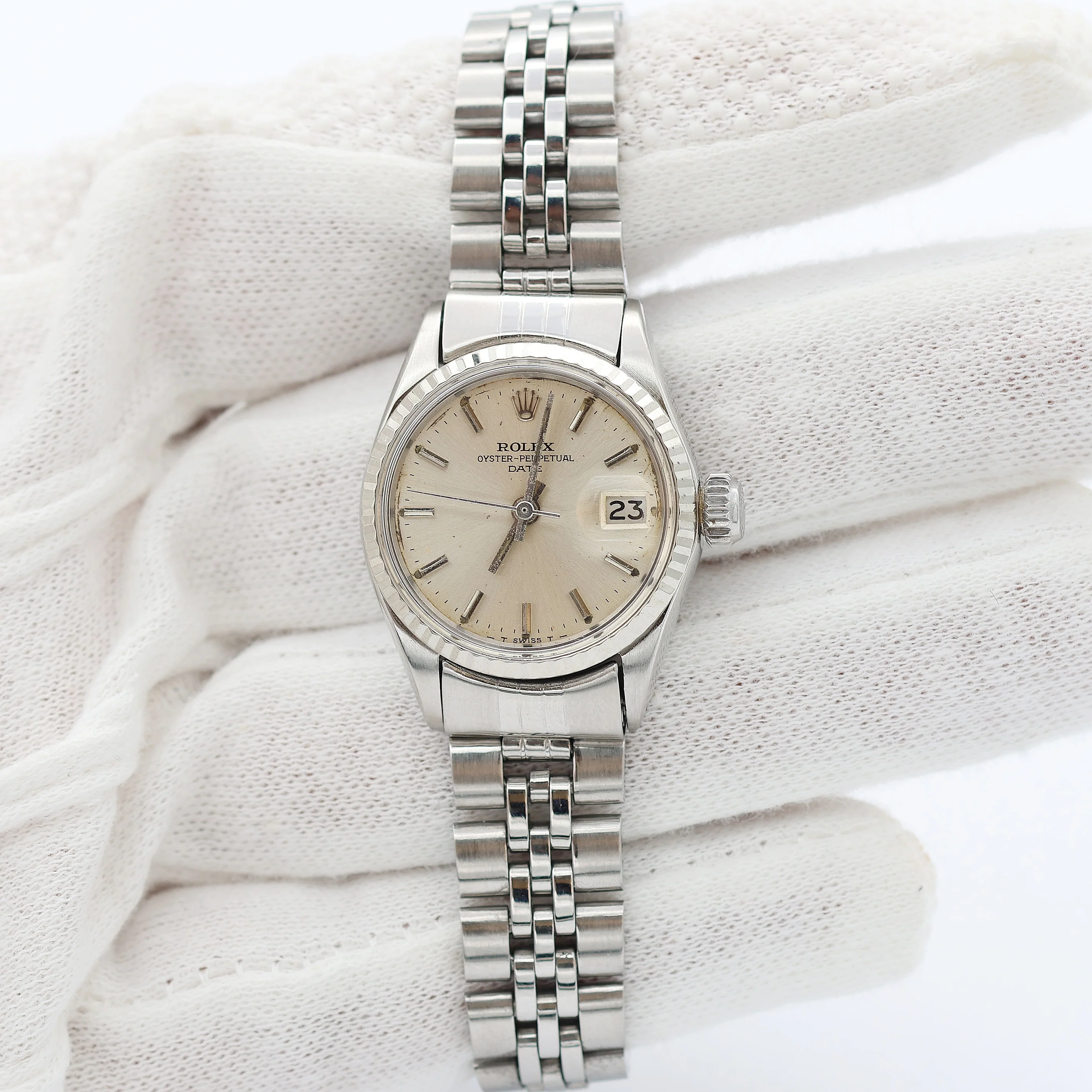 Rolex Oyster Perpetual Lady Date ref. 6517 Silver Dial - Jubilee - Image 8
