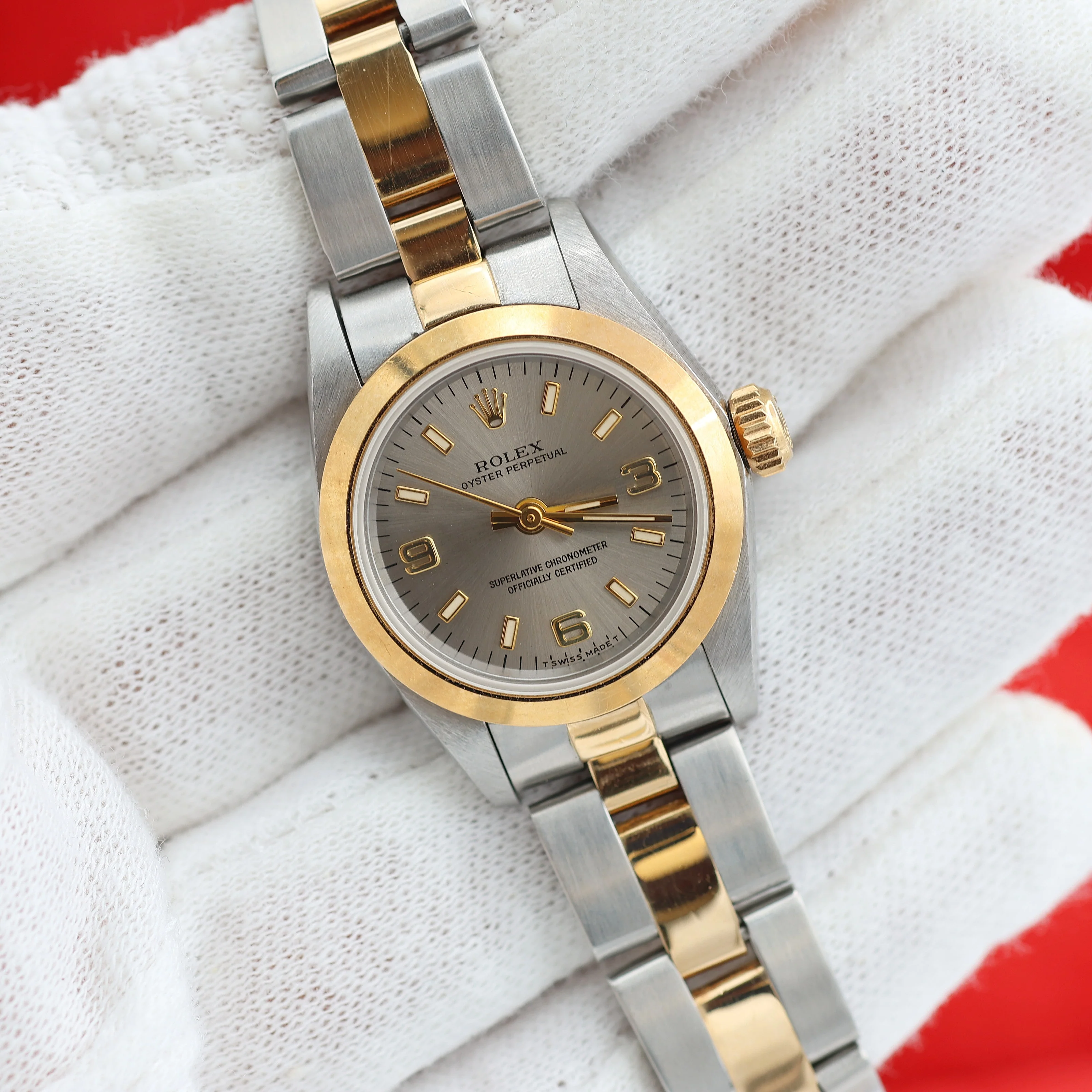 Rolex Oyster Perpetual Lady ref. 67183 - Grey 3-6-9 Dial - Oyster bracelet - Full Set