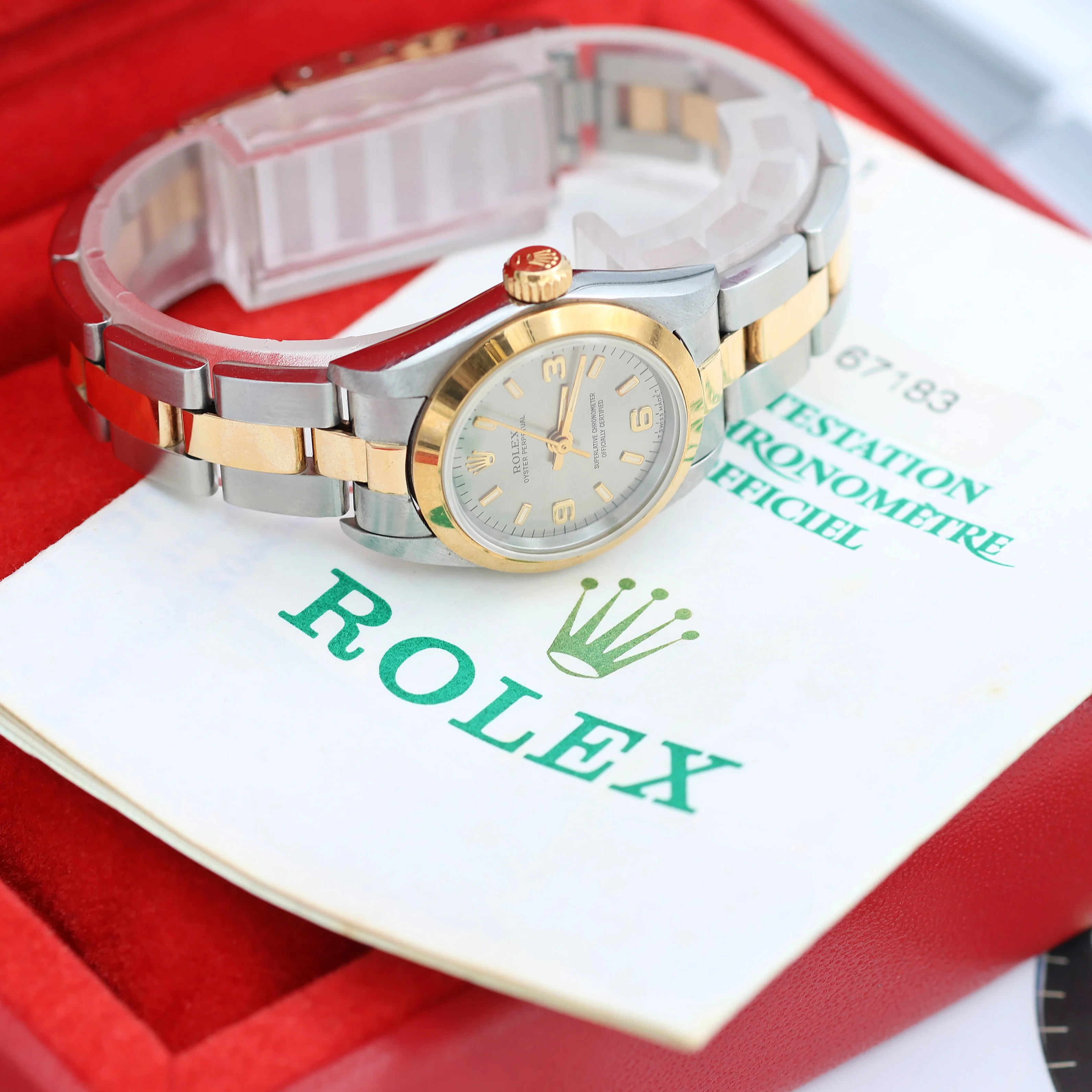Rolex Oyster Perpetual Lady ref. 67183 - Grey 3-6-9 Dial - Oyster bracelet - Full Set - Image 2