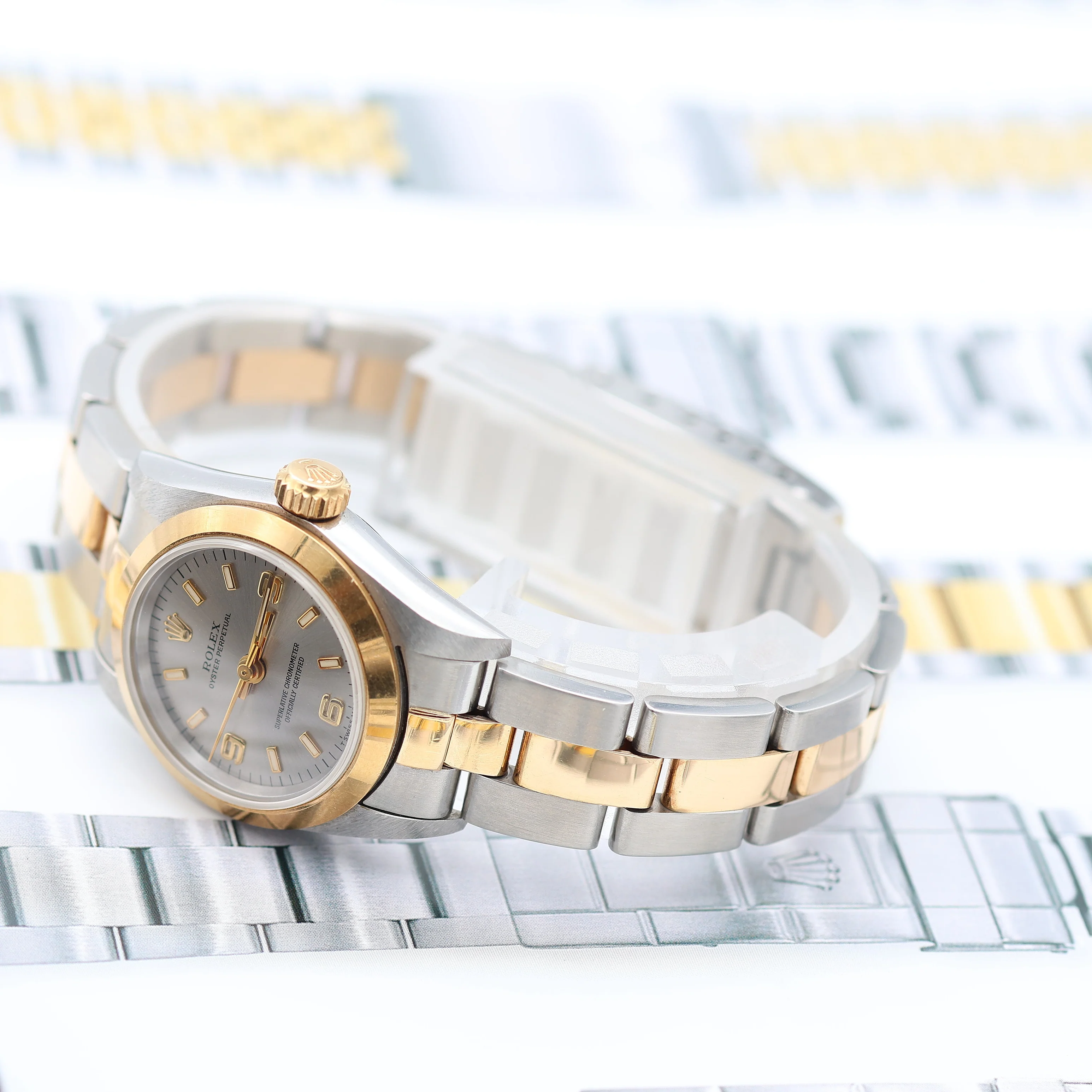 Rolex Oyster Perpetual Lady ref. 67183 - Grey 3-6-9 Dial - Oyster bracelet - Full Set - Image 5