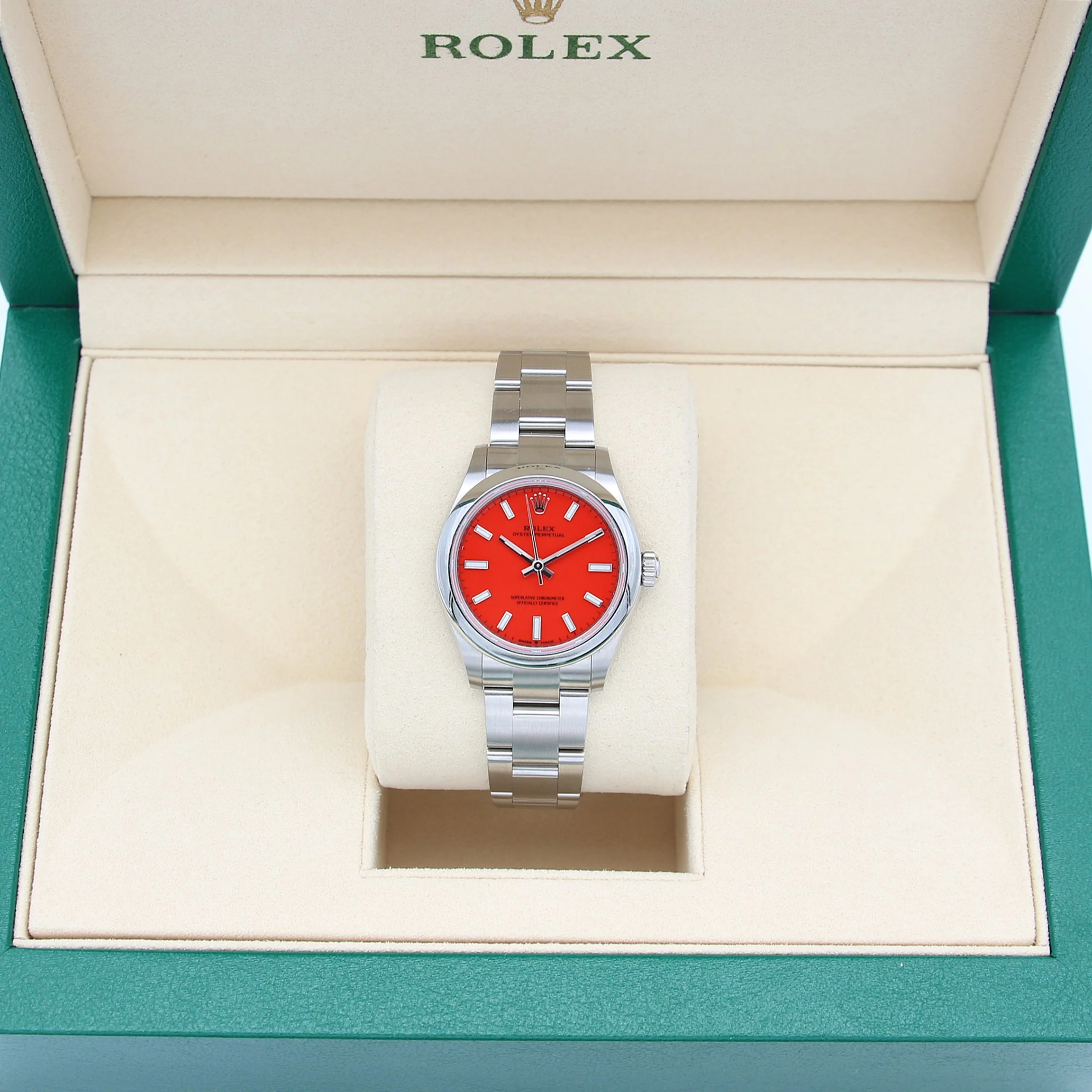 Rolex Oyster Perpetual ref. 277200 Coral Red Dial - Image 3