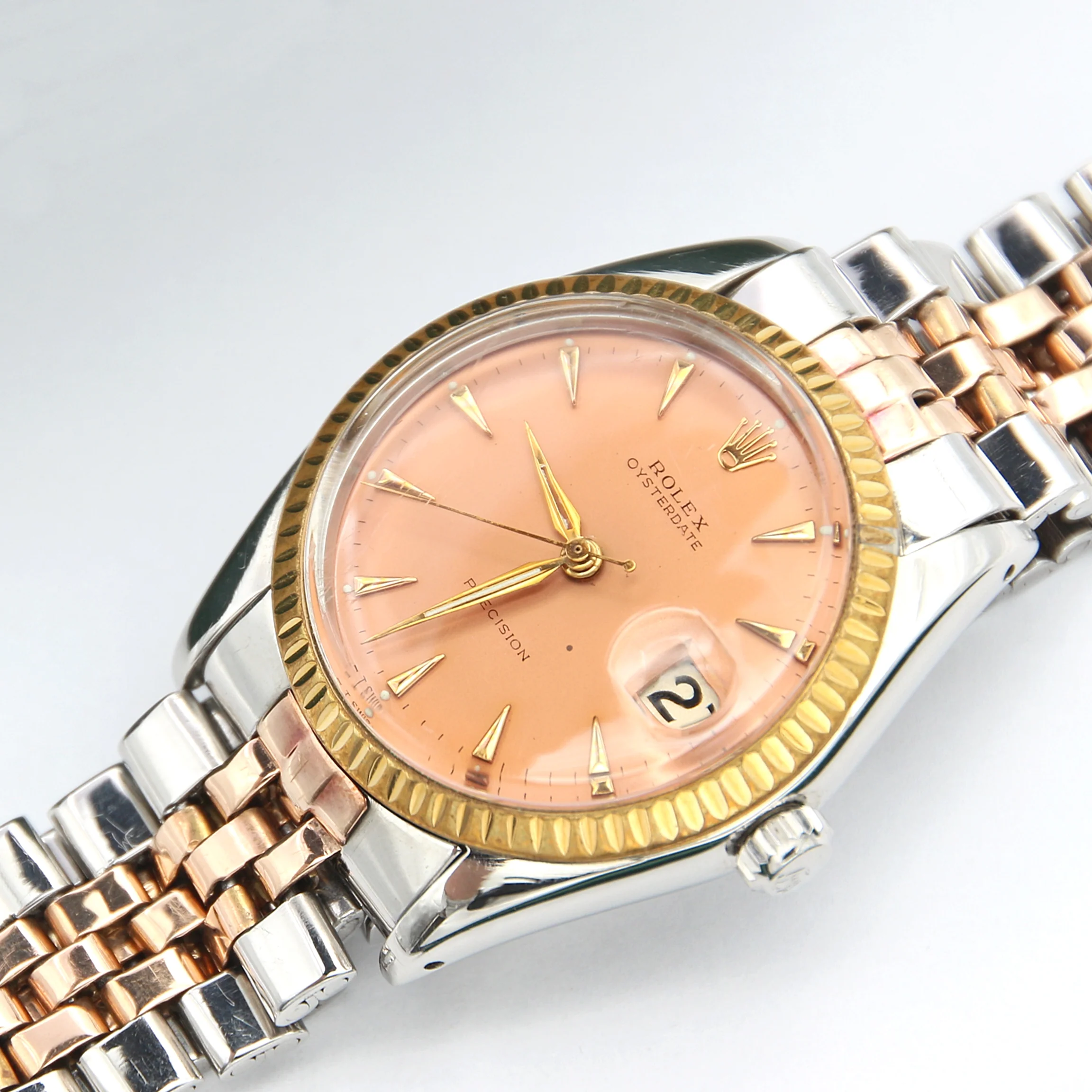 Rolex Oyster Perpetual ref. 6694 - Steel/Gold - Salmon Dial