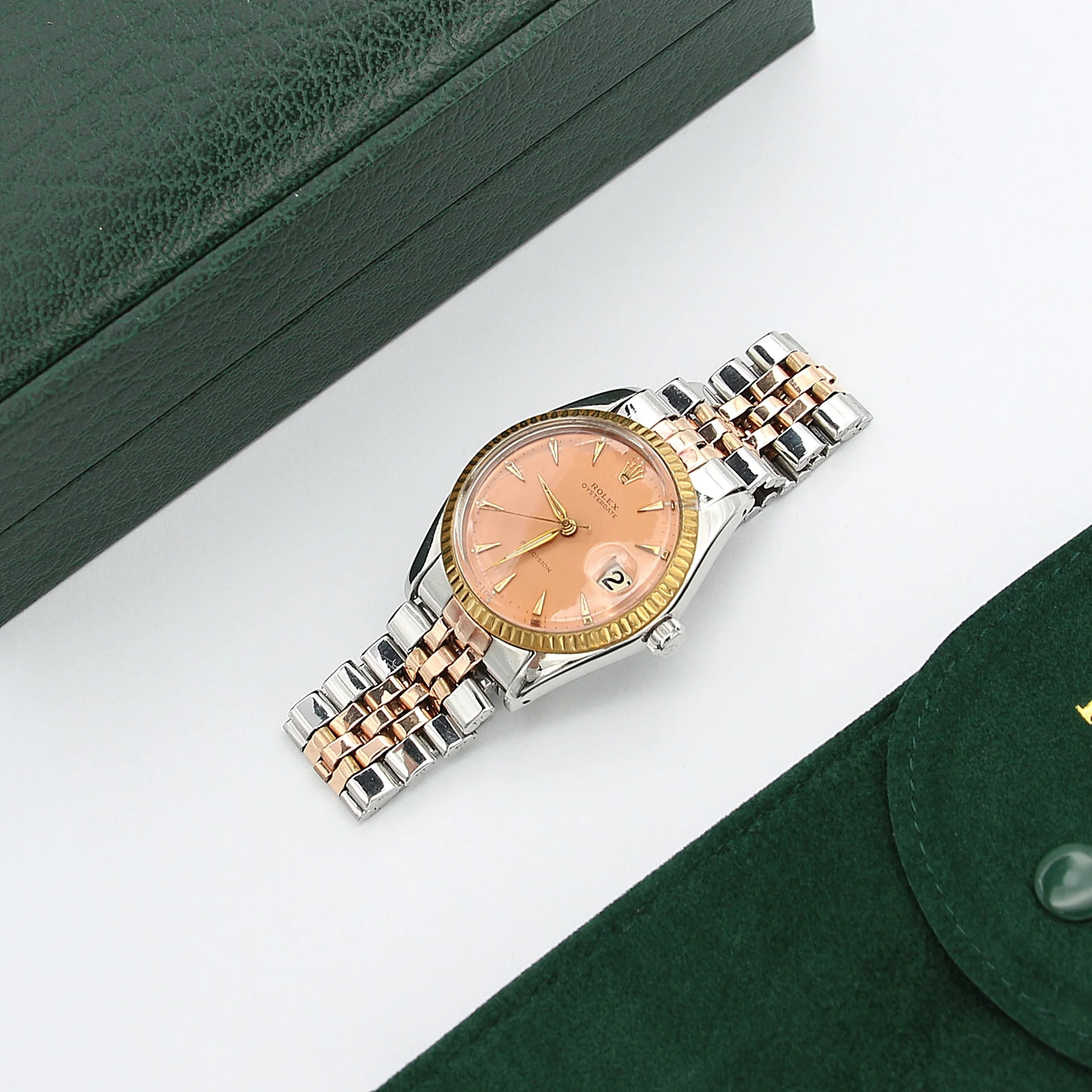 Rolex Oyster Perpetual ref. 6694 - Steel/Gold - Salmon Dial - Image 2
