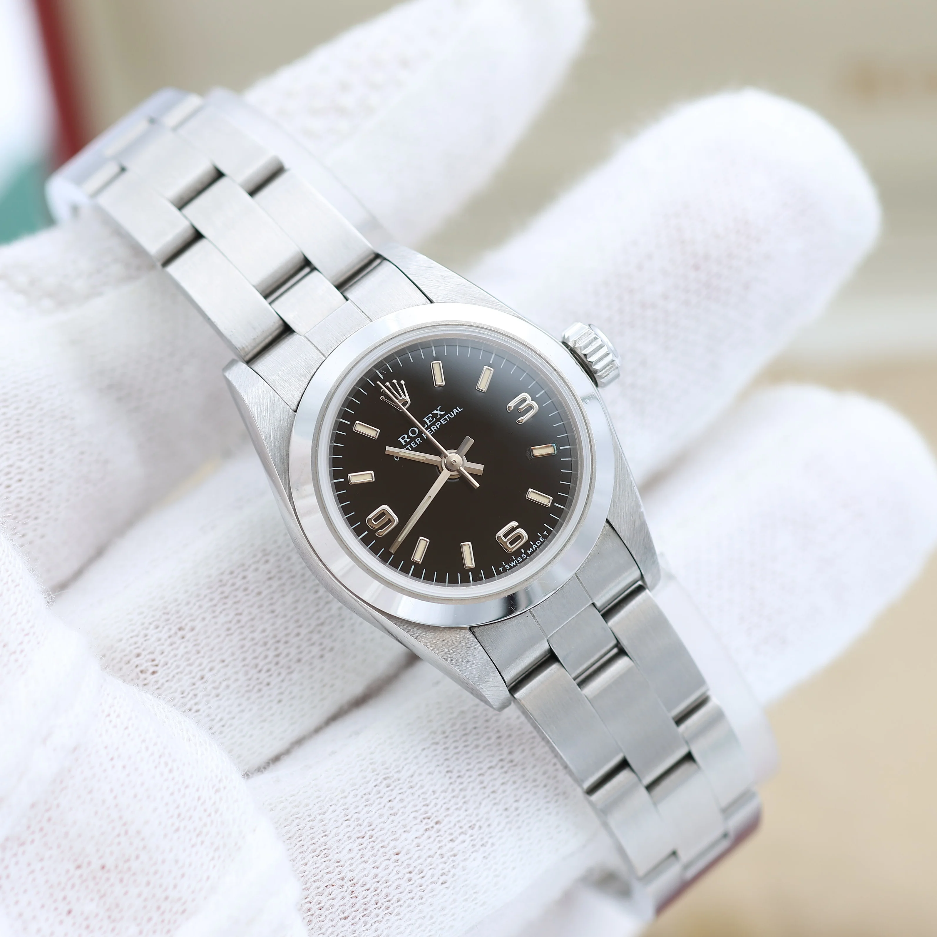 Rolex Oyster Perpetual ref. 67180 - Black 3-6-9 Dial - Oyster Bracelet - Image 6