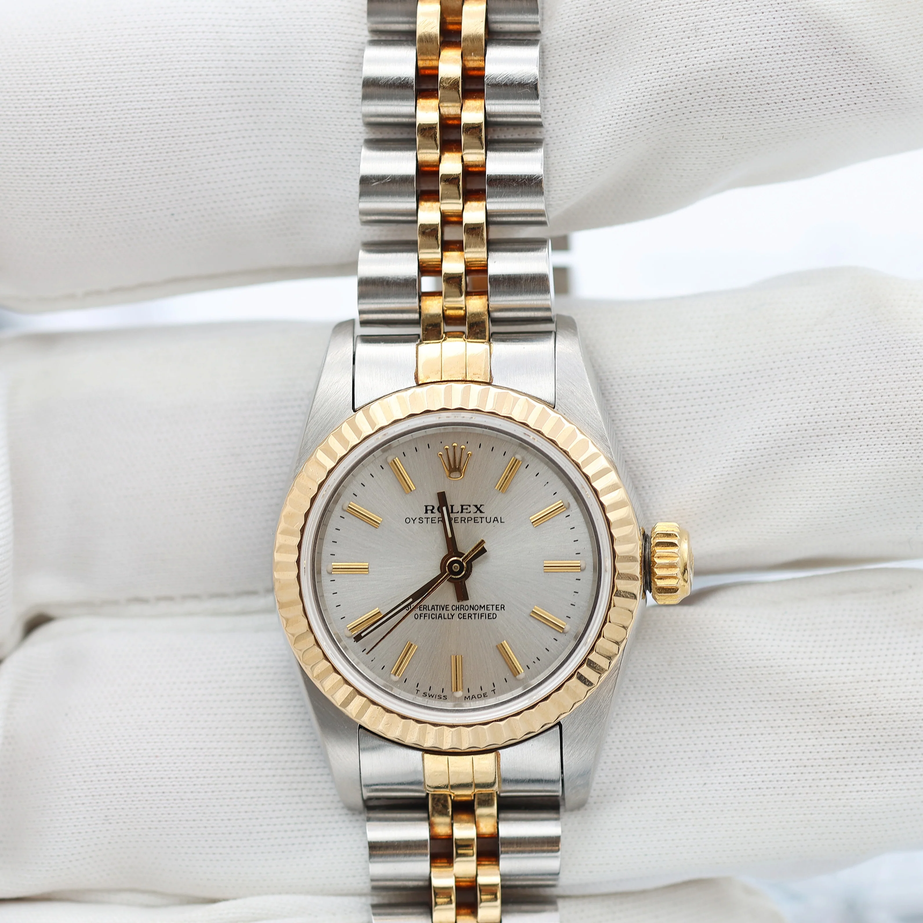 Rolex Oyster Perpetual ref. 67193 Silver dial Jubilee bracelet - Image 2