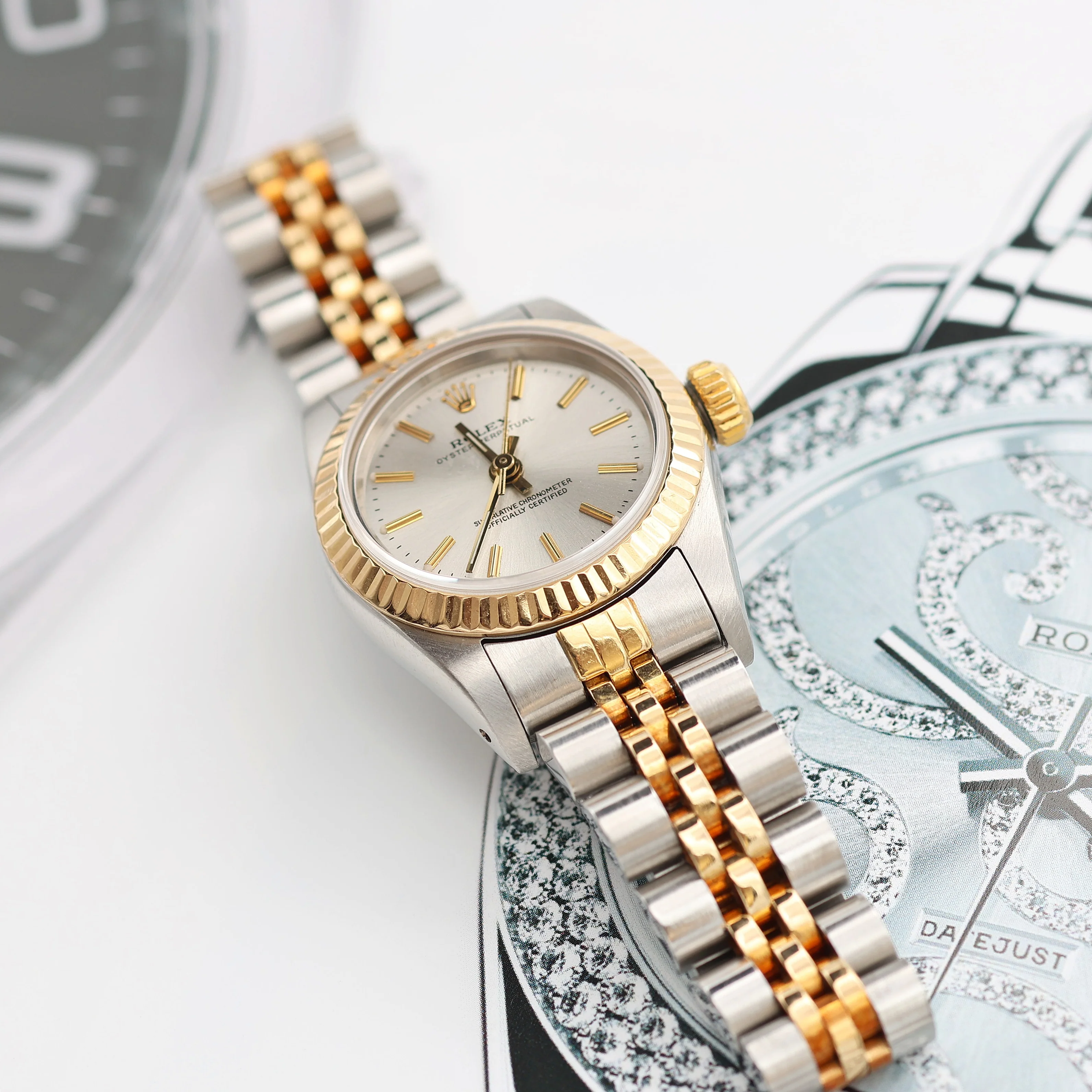 Rolex Oyster Perpetual ref. 67193 Silver dial Jubilee bracelet - Image 3