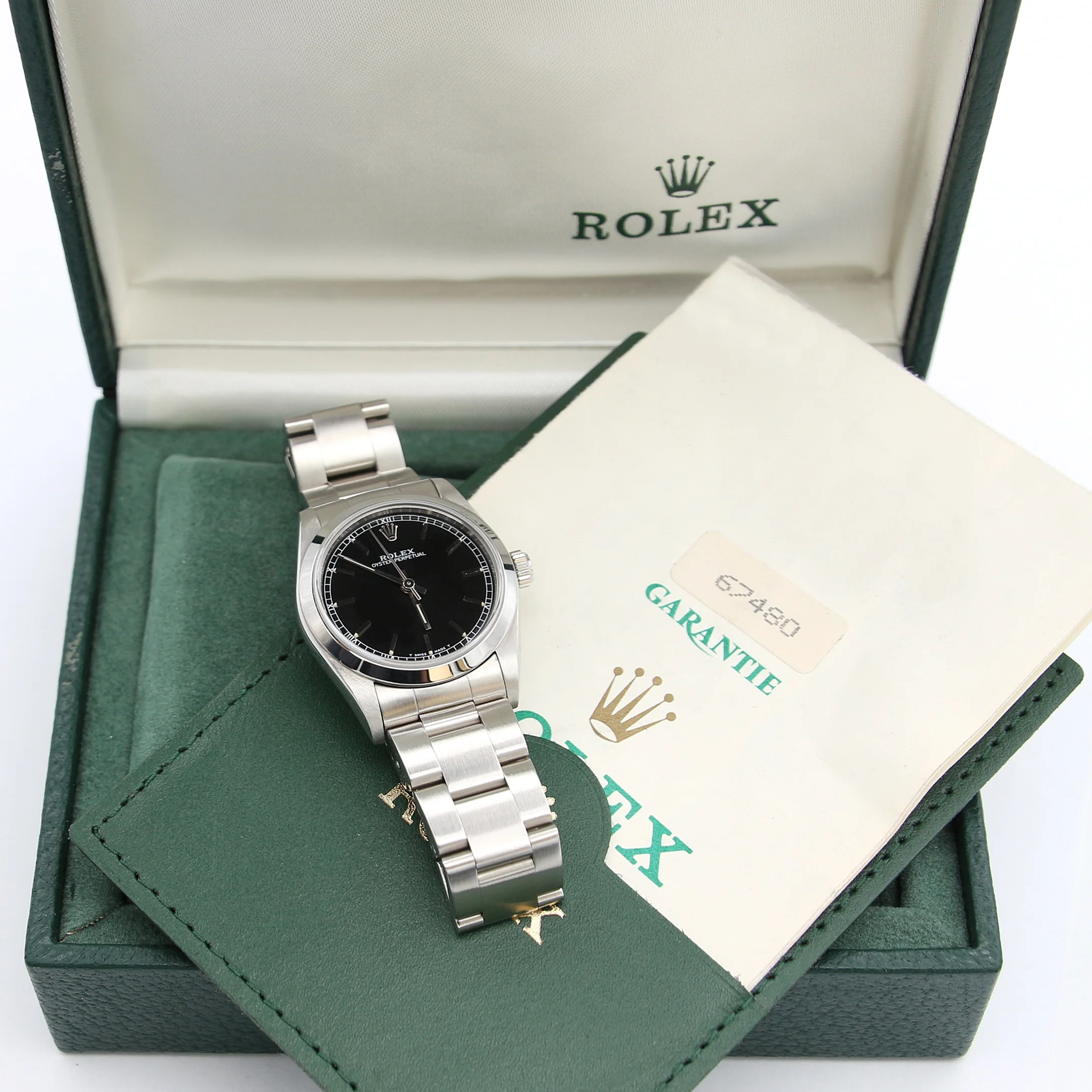 Rolex Oyster Perpetual Ref. 67480 - Black Circle Dial - Full Set - Image 3