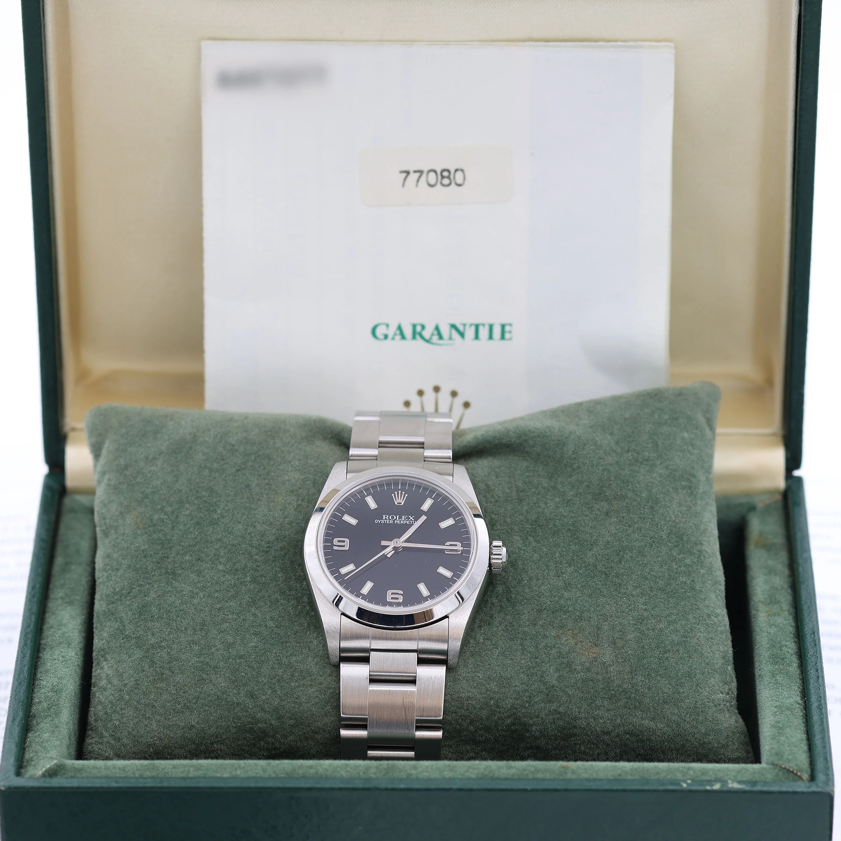 Rolex Oyster Perpetual Ref. 77080 - Black 3-6-9 dial - Full Set - Image 2