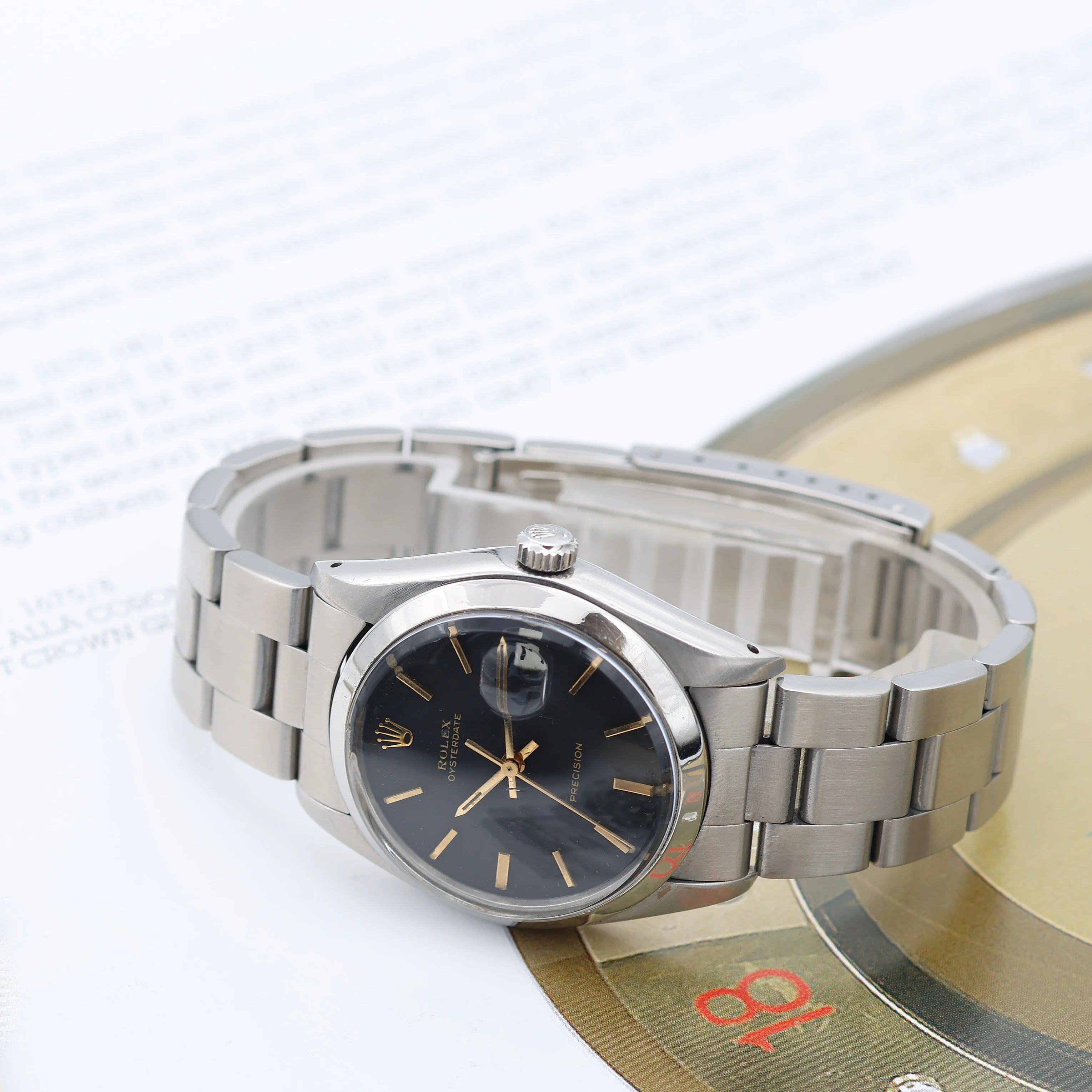 Rolex Precision Date ref. 6694 Black Dial (Golden Indexes) - Oyster Bracelet - Image 6