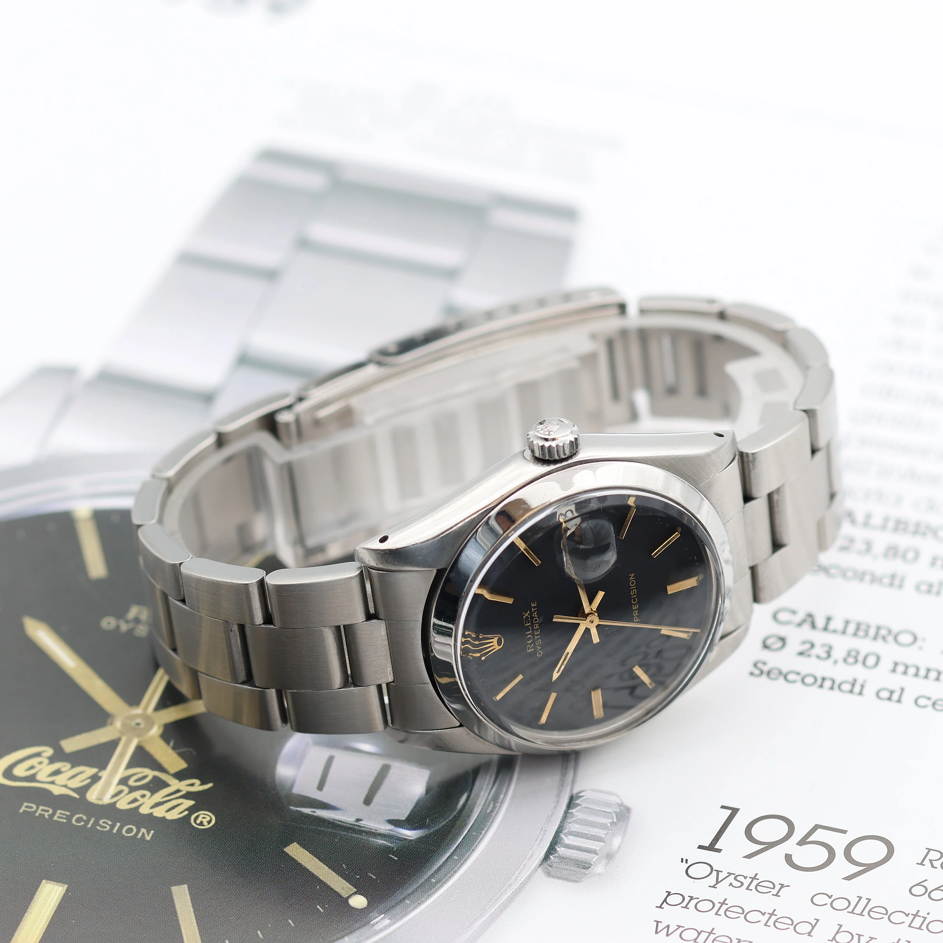 Rolex Precision Date ref. 6694 Black Dial (Golden Indexes) - Oyster Bracelet - Image 7
